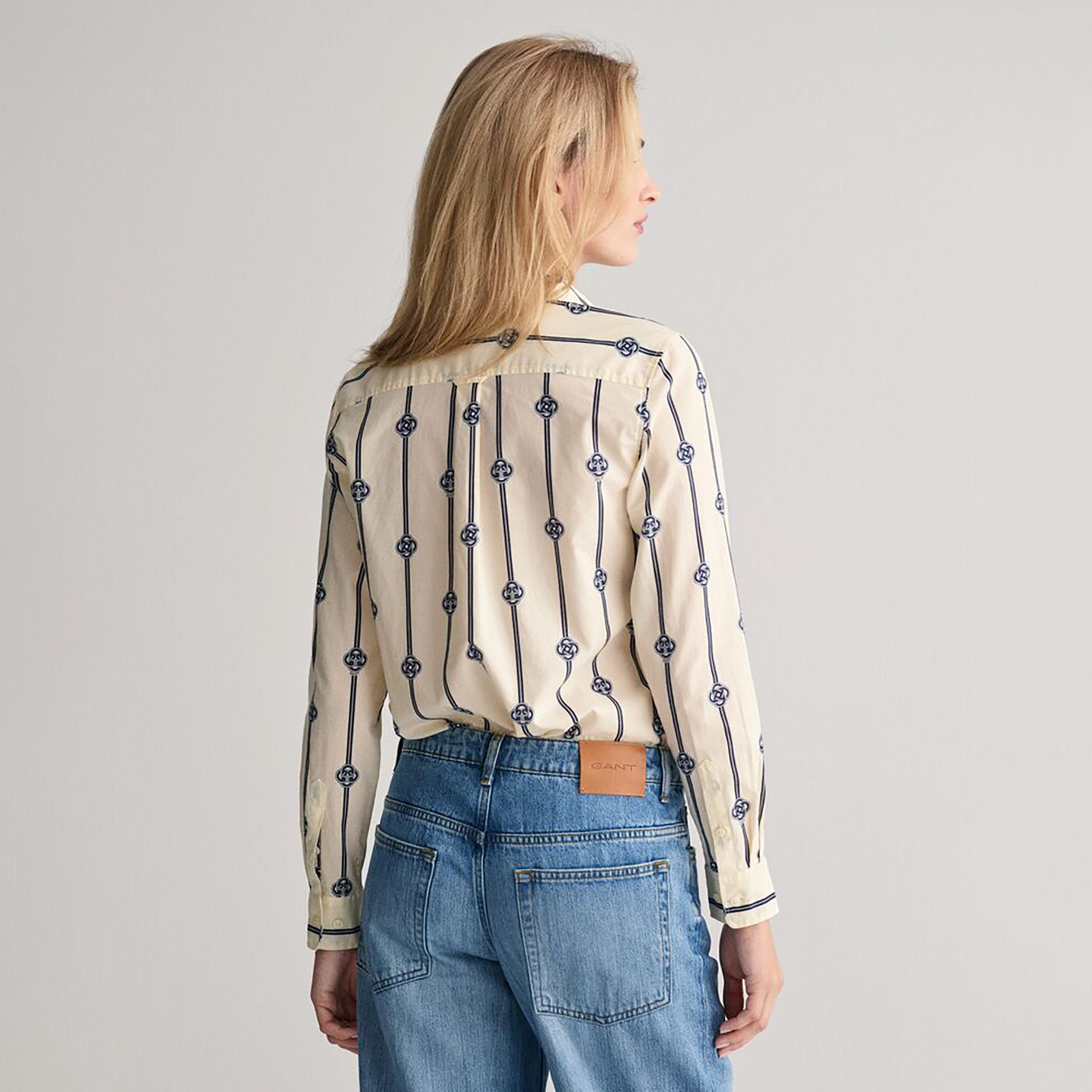 Gant Regular Fit Printed Collared Long Sleeves Women's Shirt-women-clothing-shirtsandblouses-shirts-image-8