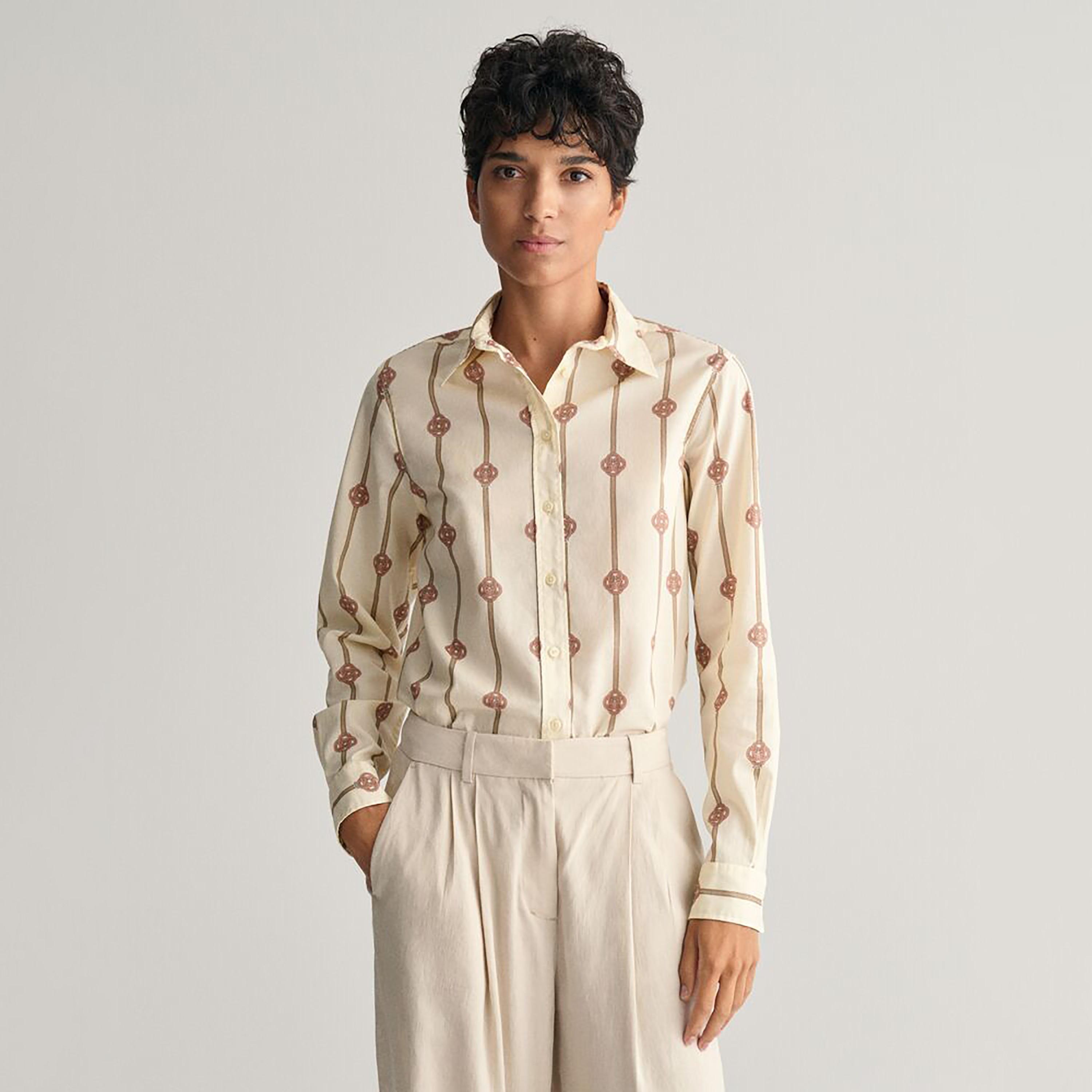 Gant Regular Fit Printed Collared Long Sleeves Women's Shirt-women-clothing-shirtsandblouses-shirts-image-1