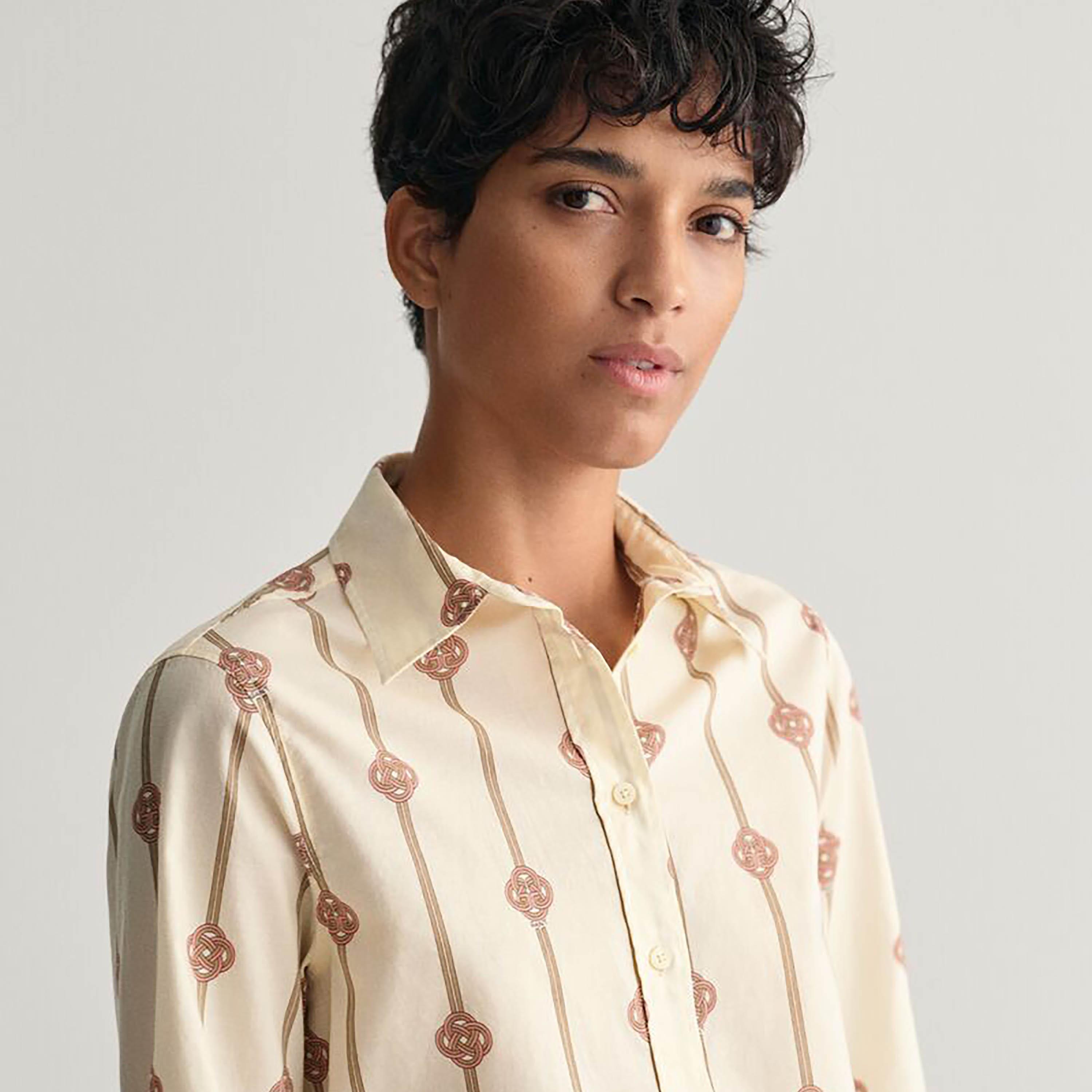 Gant Regular Fit Printed Collared Long Sleeves Women's Shirt-women-clothing-shirtsandblouses-shirts-image-2