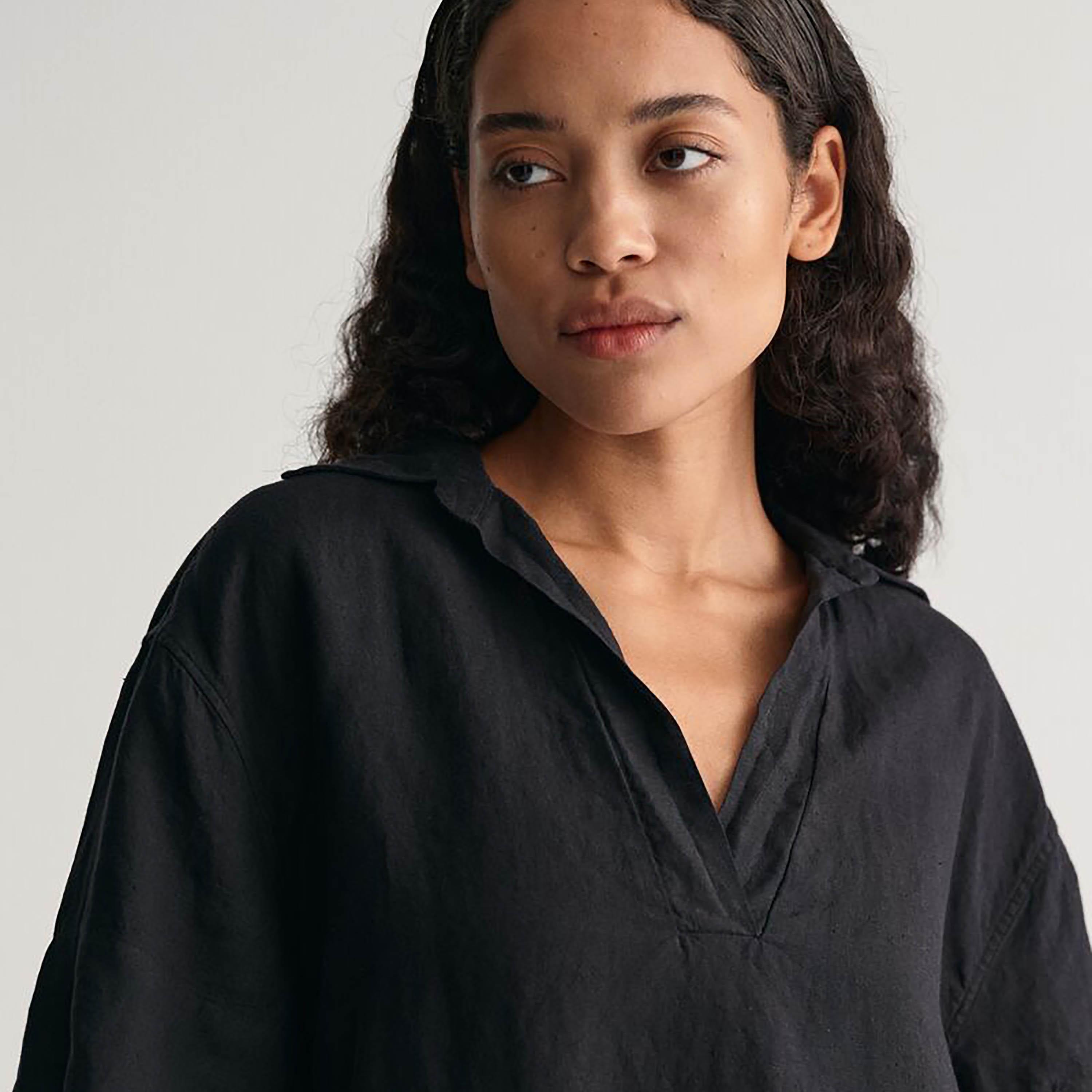 Gant Plain Collared Short Sleeves Women's Top-women-clothing-shirtsandblouses-shirts-image-2