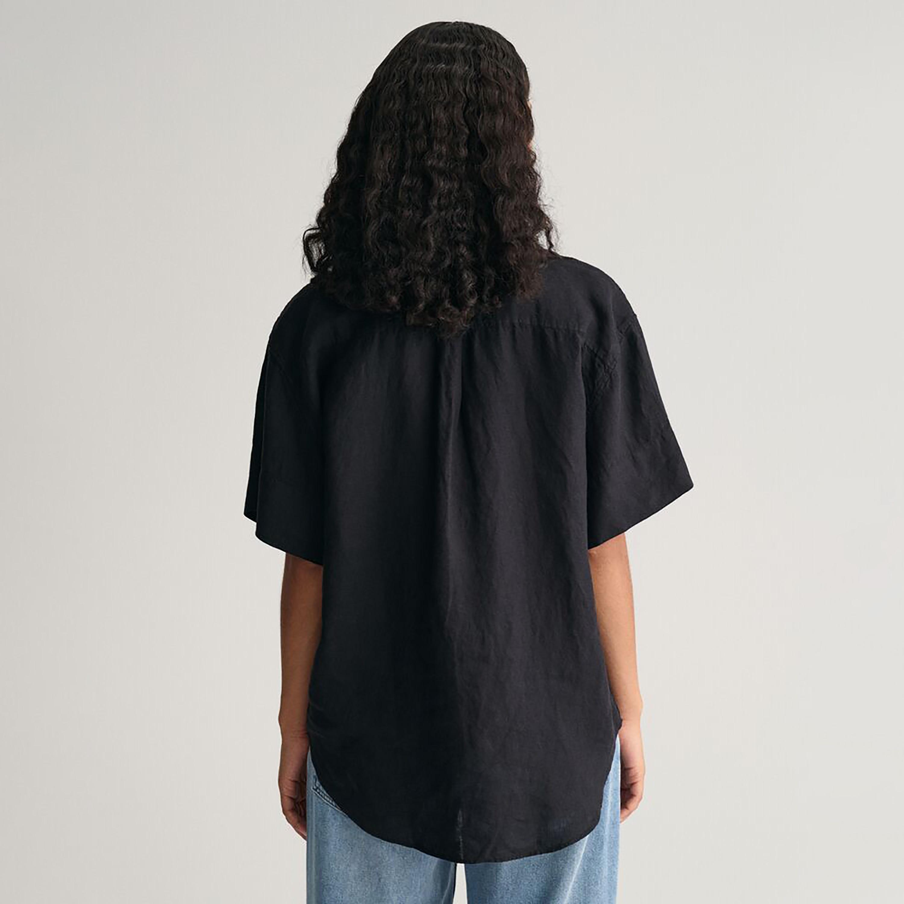 Gant Plain Collared Short Sleeves Women's Top-women-clothing-shirtsandblouses-shirts-image-3