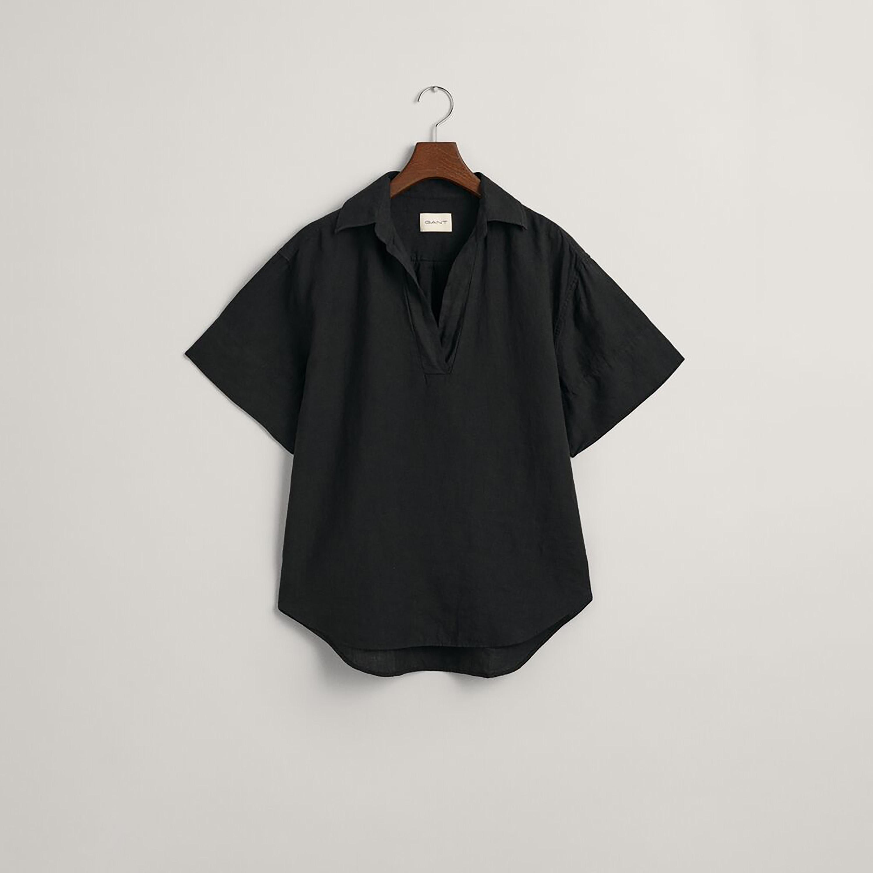 Gant Plain Collared Short Sleeves Women's Top-women-clothing-shirtsandblouses-shirts-image-4