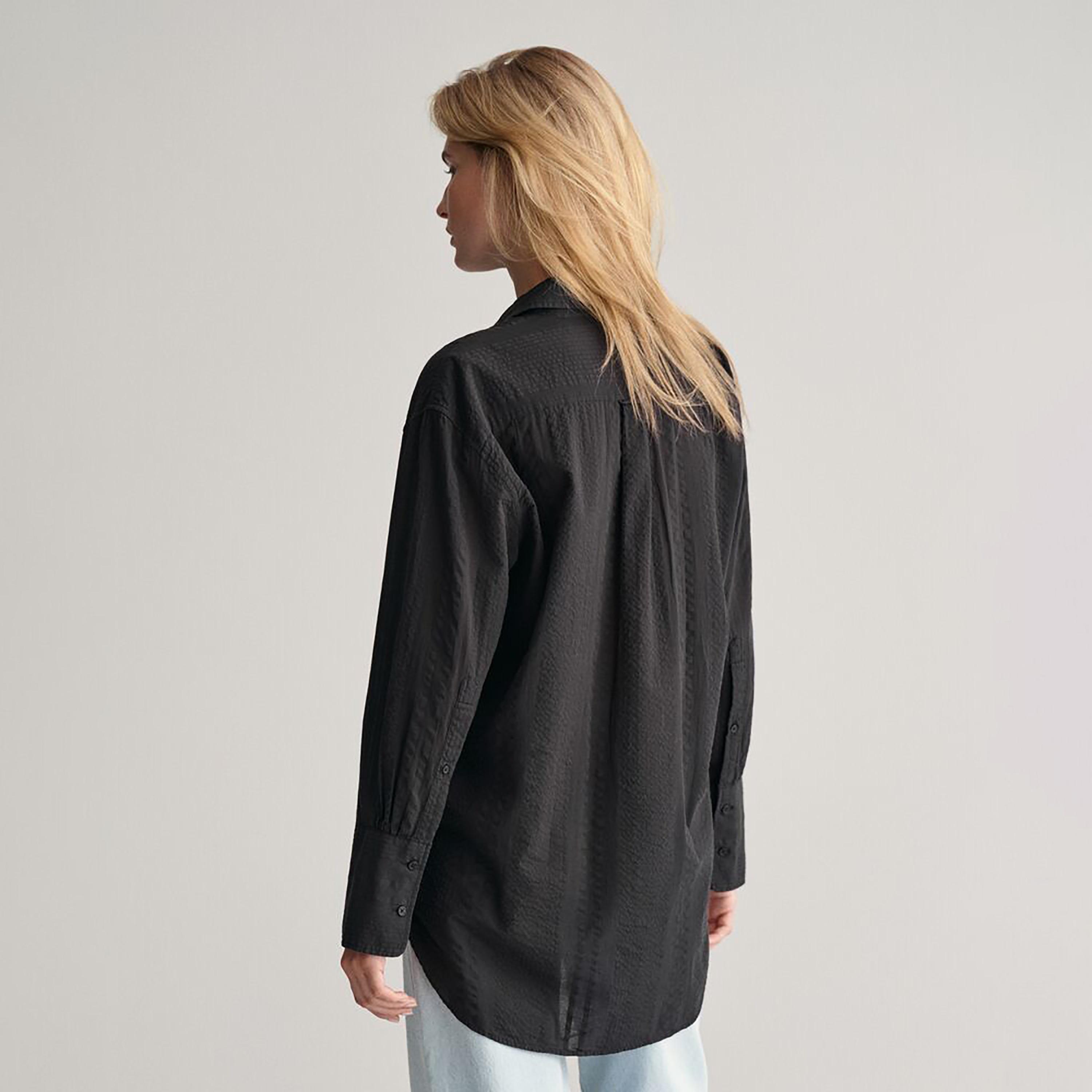 Gant Relaxed Fit Plain Collared Long Sleeves Women's Shirt-women-clothing-shirtsandblouses-shirts-image-3