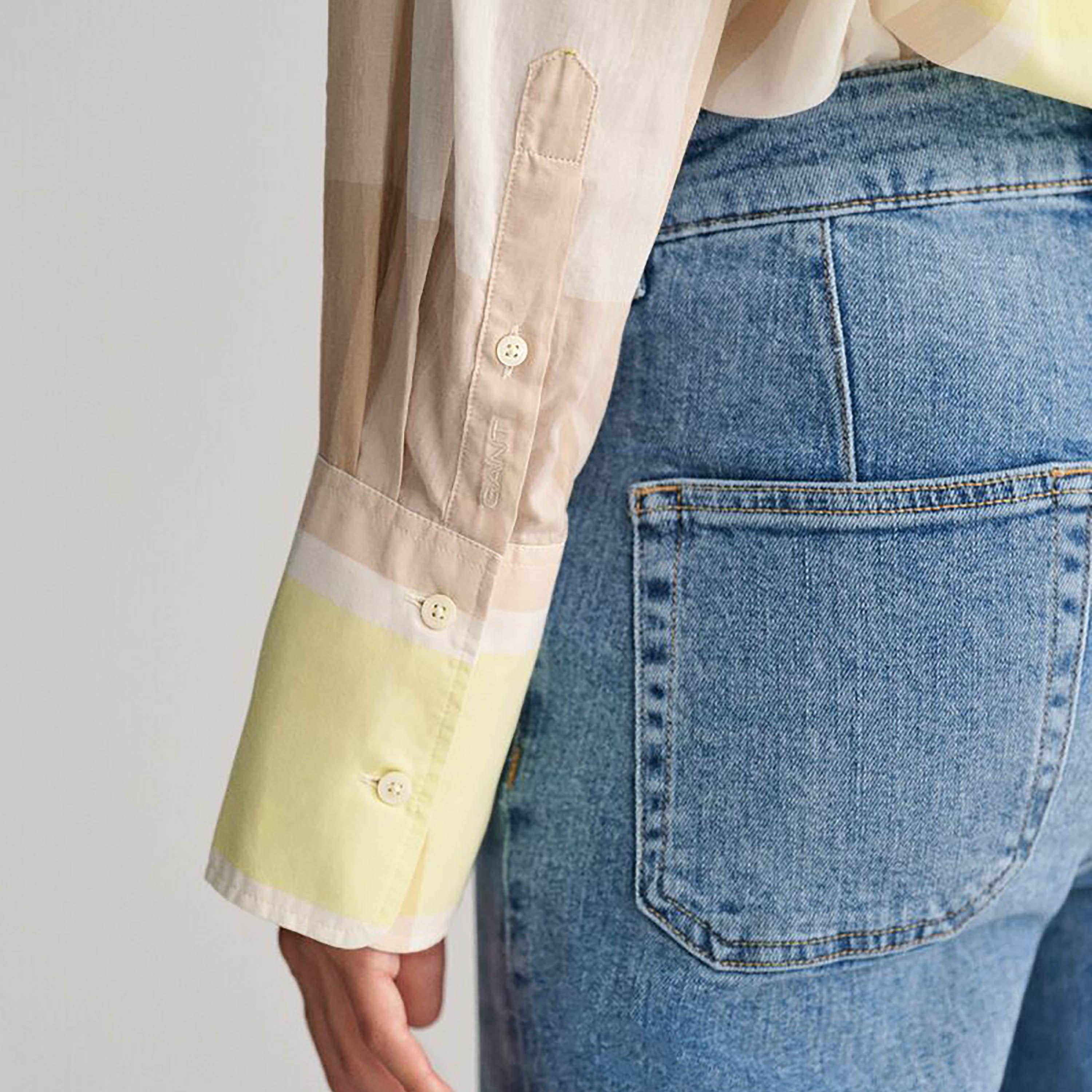 Gant Relaxed Fit Checked Collared Long Sleeves Women's Shirt-women-clothing-shirtsandblouses-shirts-image-2