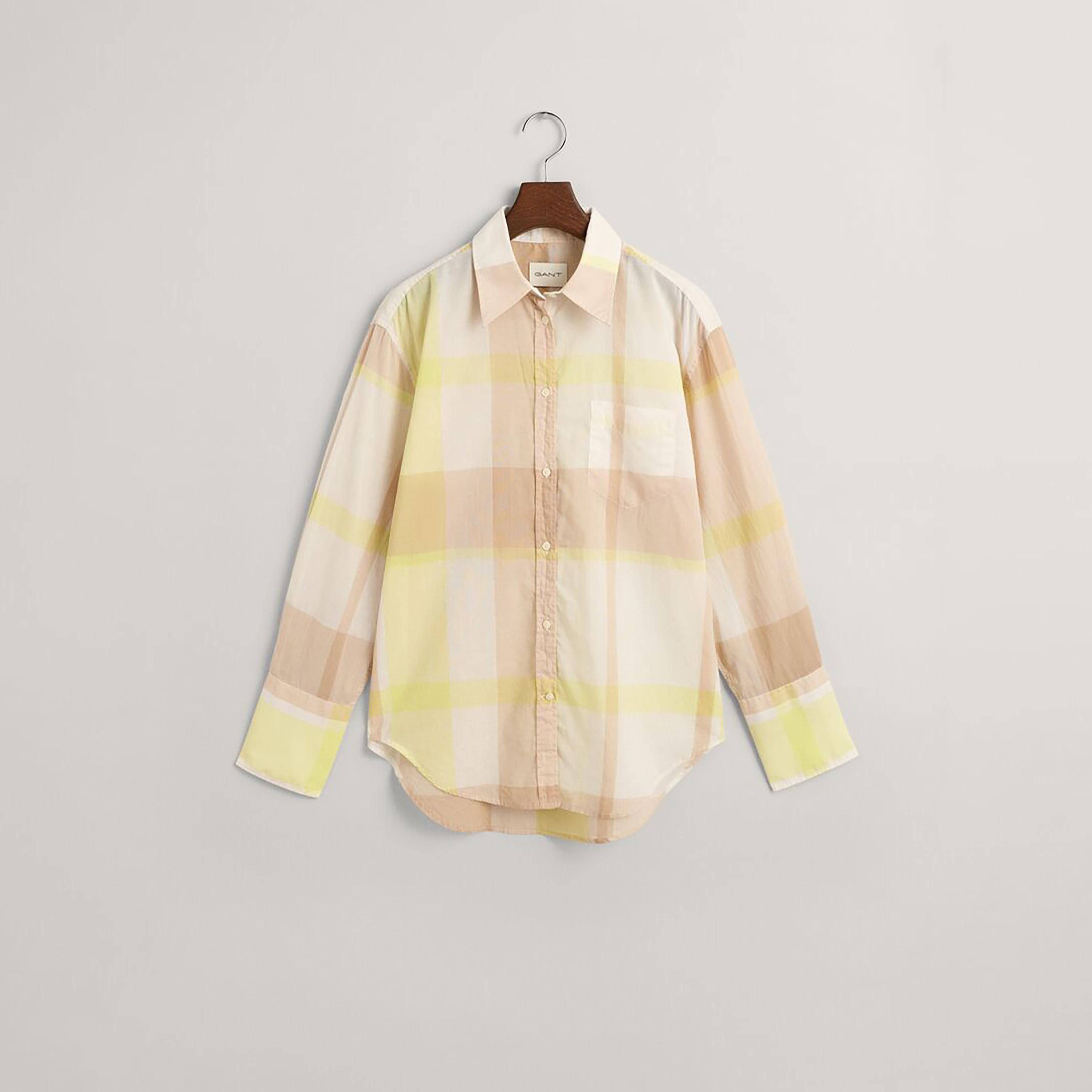 Gant Relaxed Fit Checked Collared Long Sleeves Women's Shirt-women-clothing-shirtsandblouses-shirts-image-4