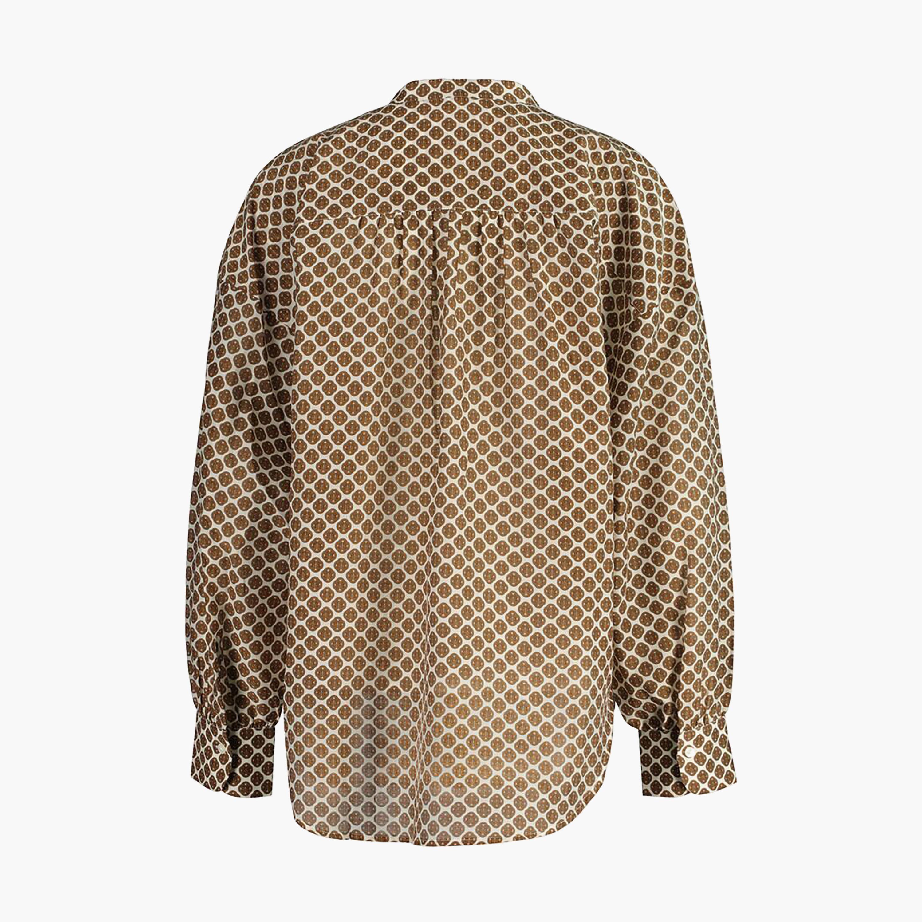 Gant Regular Fit Printed Mandarin Neck Long Sleeves Women's Shirt-women-clothing-shirtsandblouses-shirts-image-5