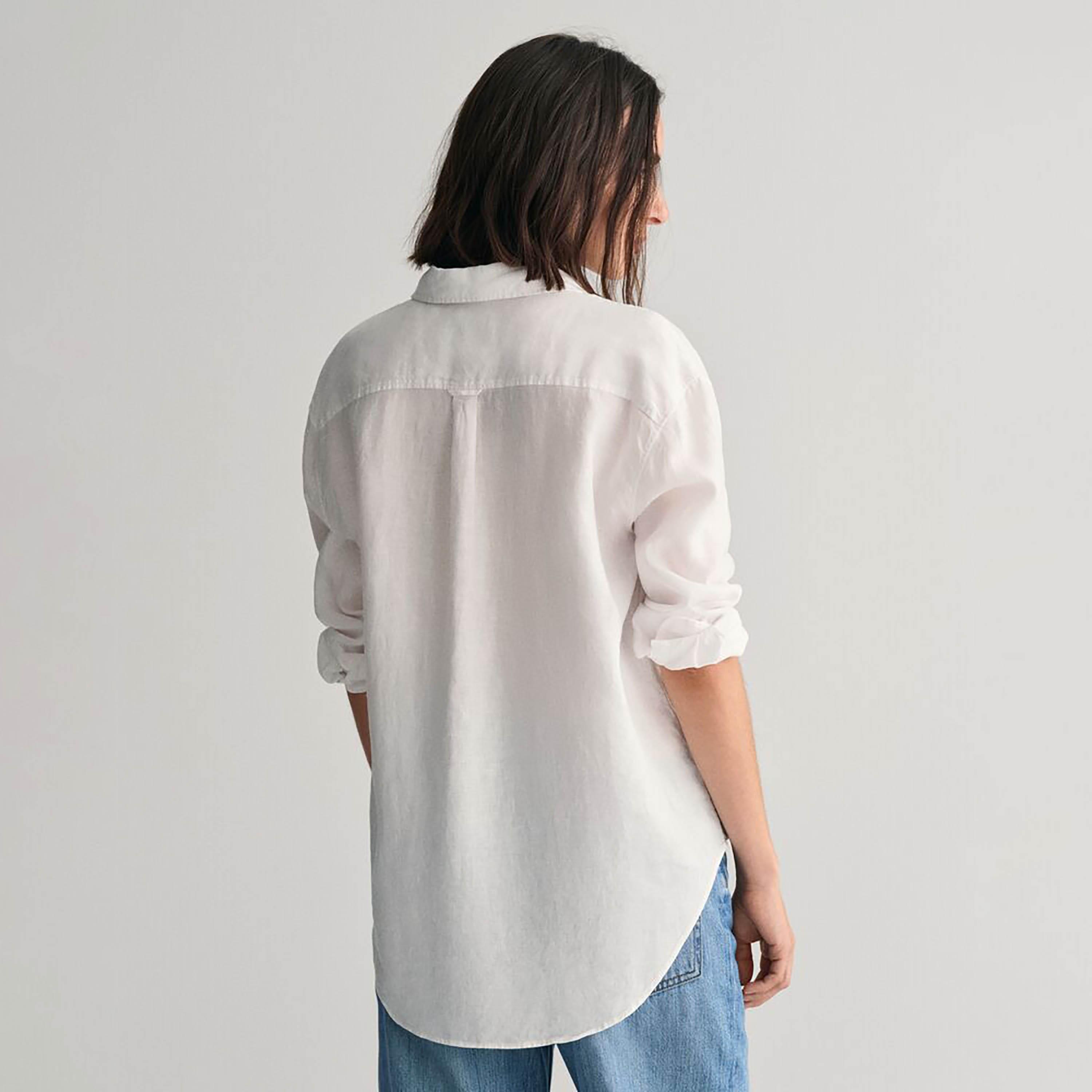 Gant Relaxed Fit Plain Collared Long Sleeves Women's Shirt-women-clothing-shirtsandblouses-shirts-image-3