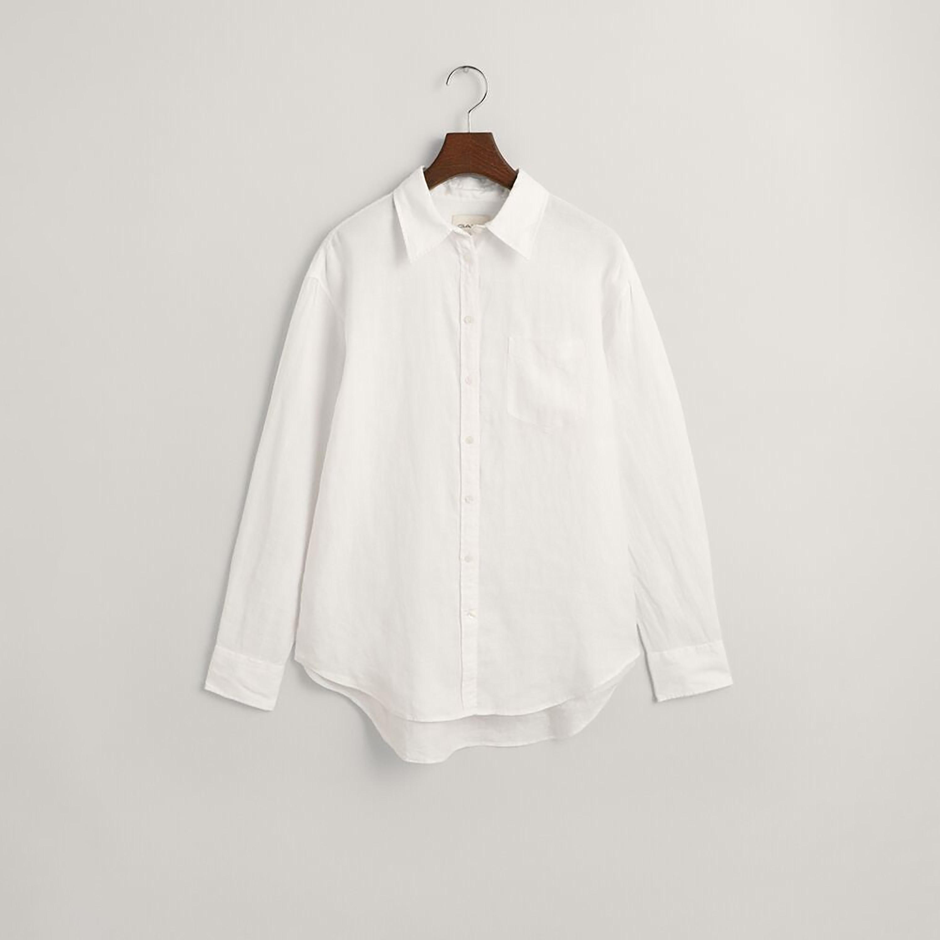 Gant Relaxed Fit Plain Collared Long Sleeves Women's Shirt-women-clothing-shirtsandblouses-shirts-image-4