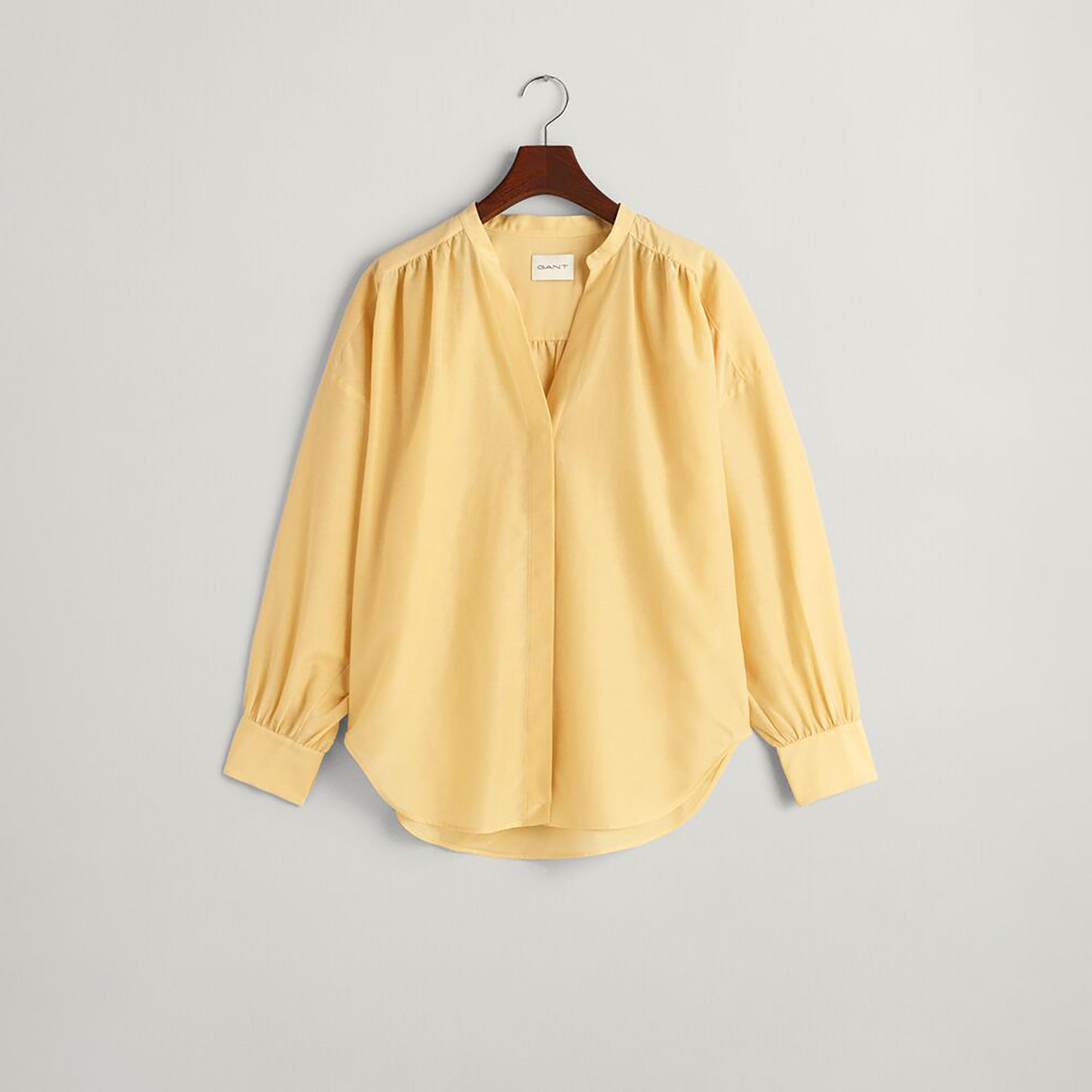 Gant Regular Fit Plain Mandarin Neck Long Sleeves Women's Shirt-women-clothing-shirtsandblouses-shirts-image-9