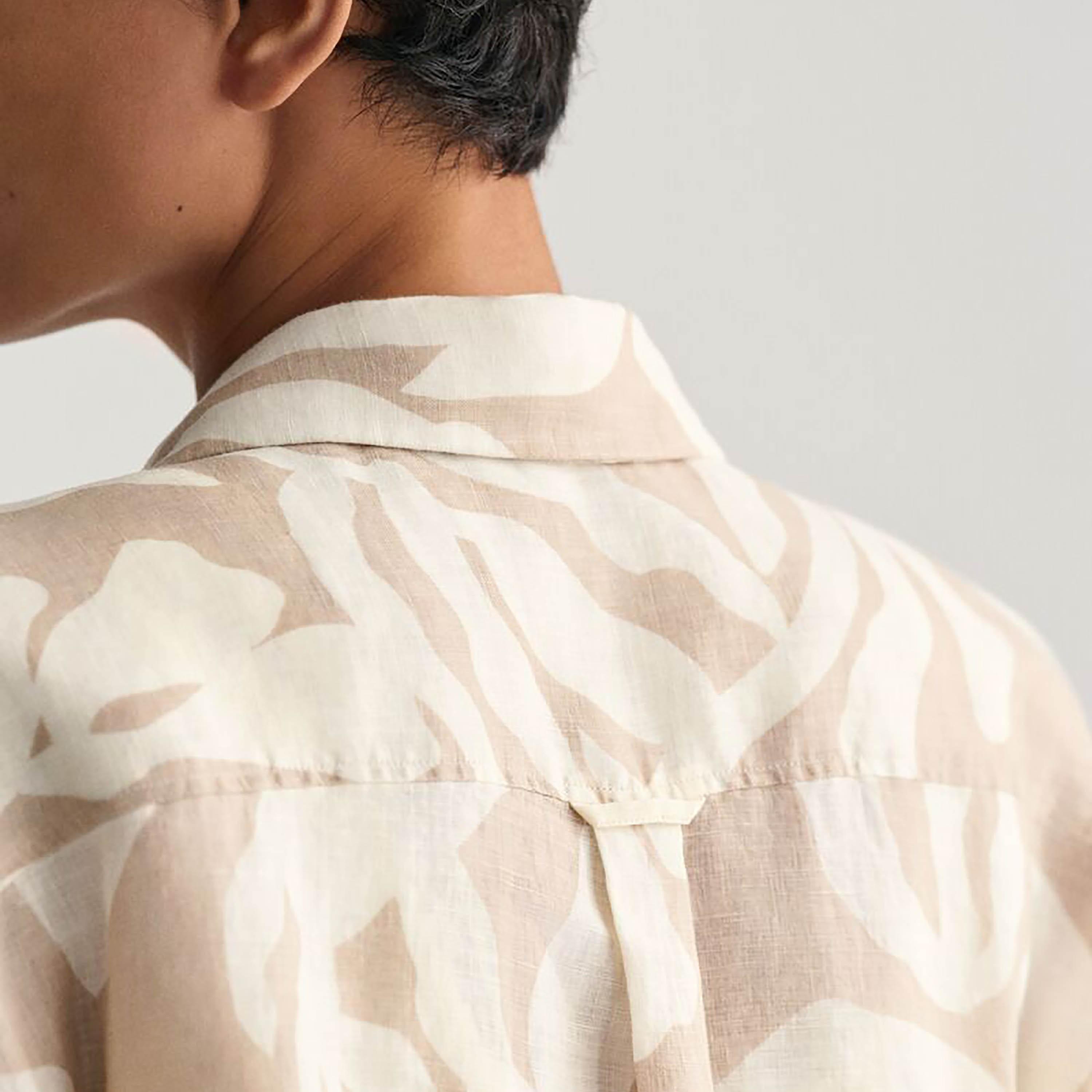 Gant Relaxed Fit Printed Notched Lapel Collar Three-Quarter Sleeves Women's Shirt-women-clothing-shirtsandblouses-shirts-image-5