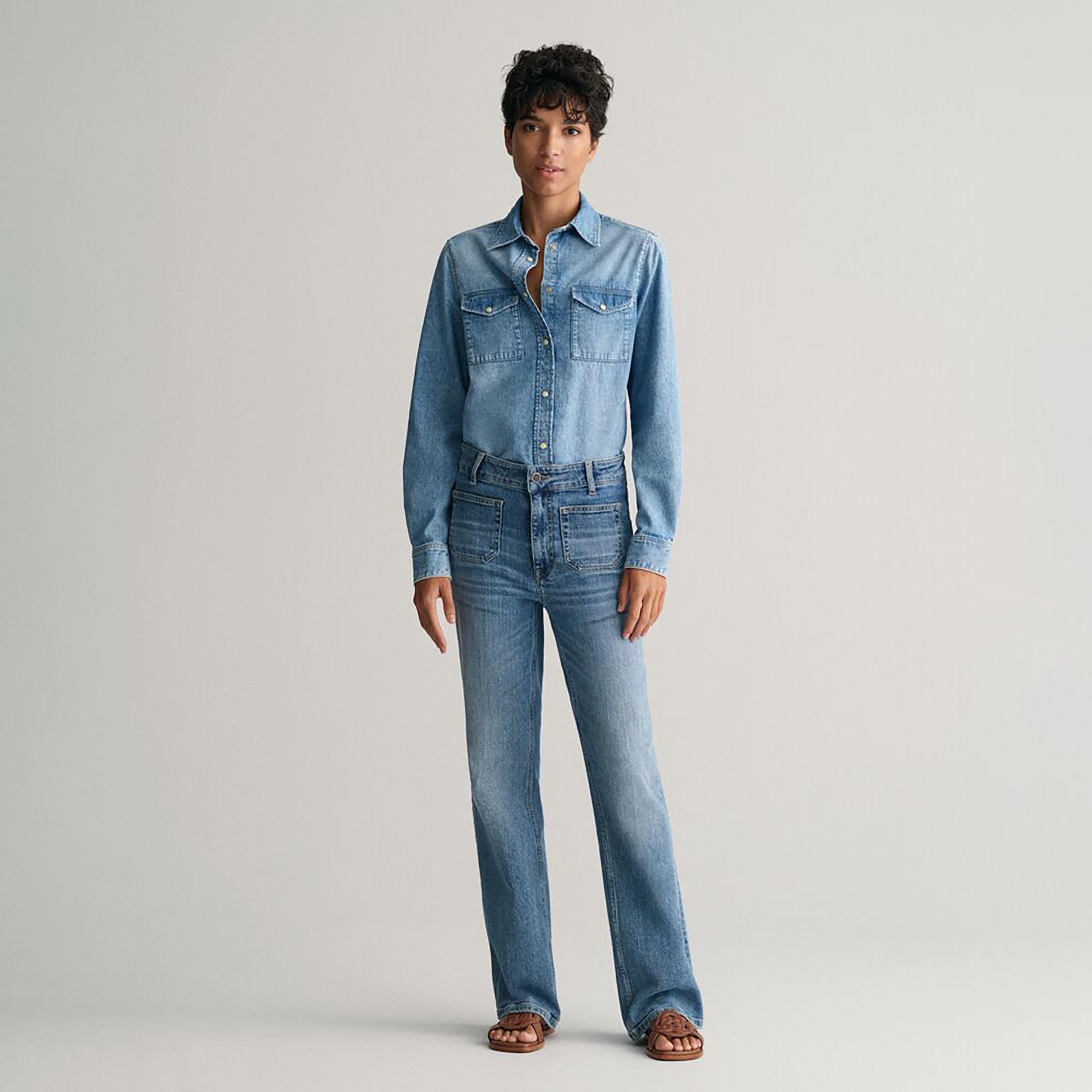 Gant Regular Fit Plain Collared Long Sleeves Women's Shirt-women-clothing-shirtsandblouses-shirts-image-3