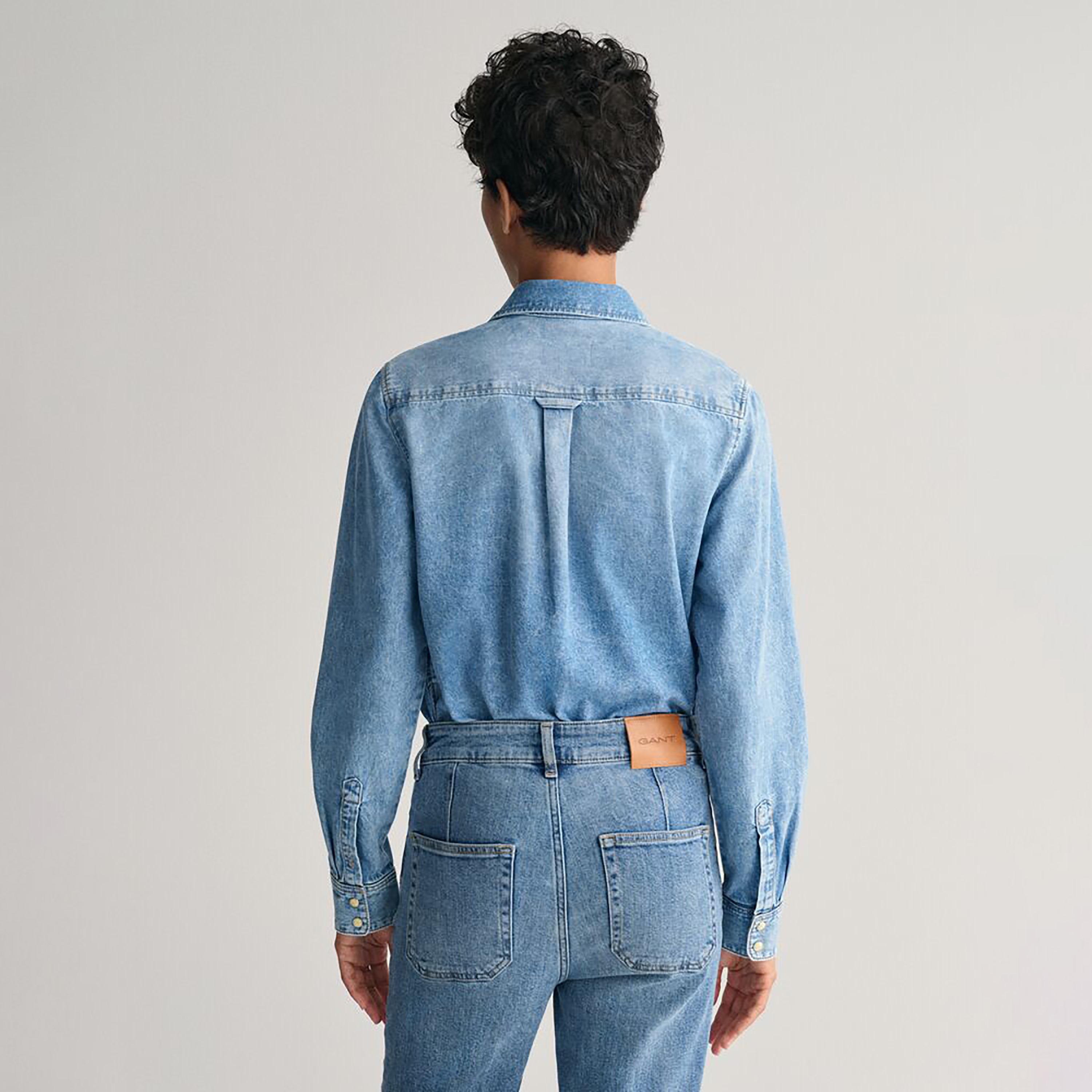 Gant Regular Fit Plain Collared Long Sleeves Women's Shirt-women-clothing-shirtsandblouses-shirts-image-4