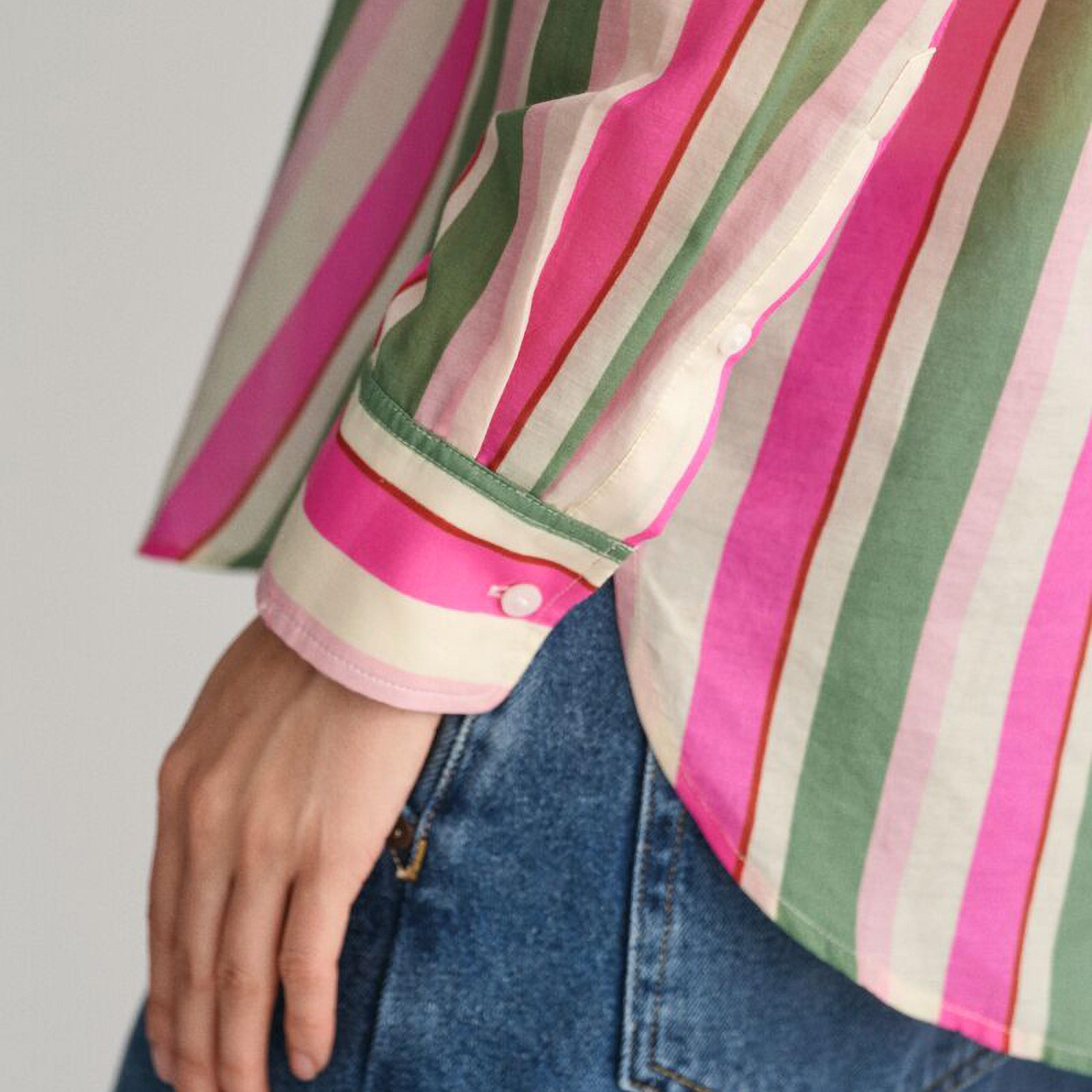 Gant Relaxed Fit Striped Collared Long Sleeves Women's Shirt-women-clothing-shirtsandblouses-shirts-image-2