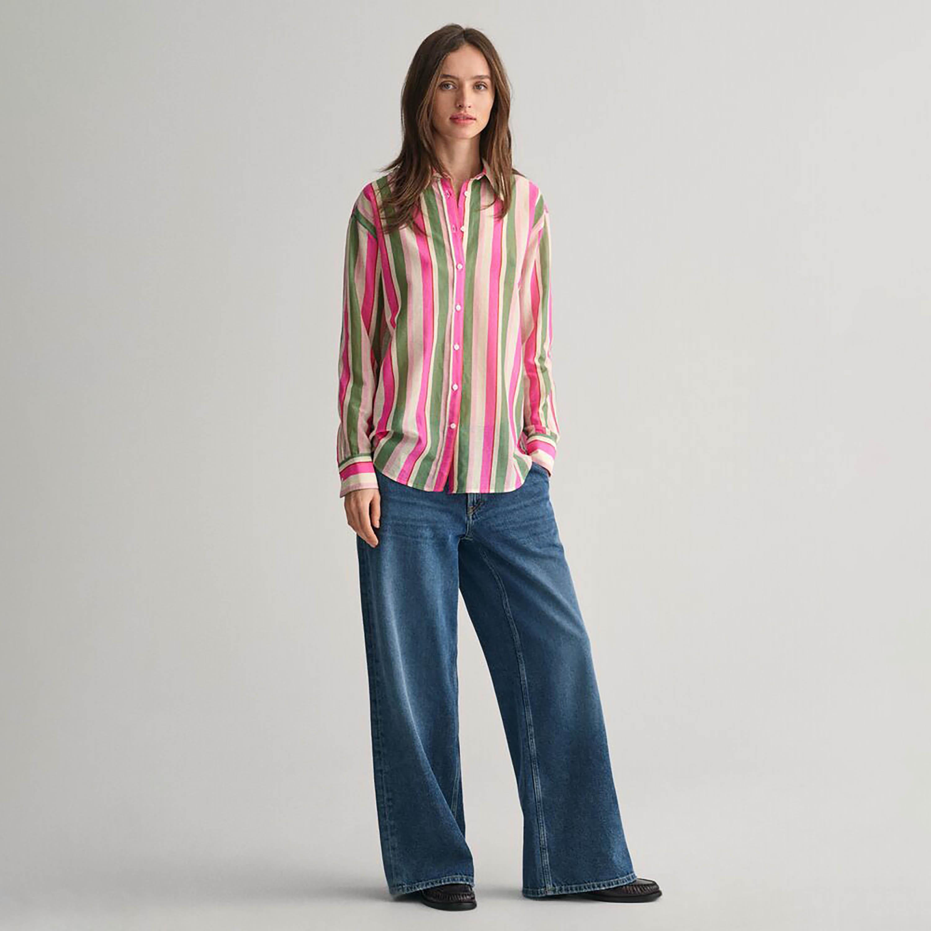 Gant Relaxed Fit Striped Collared Long Sleeves Women's Shirt-women-clothing-shirtsandblouses-shirts-image-3