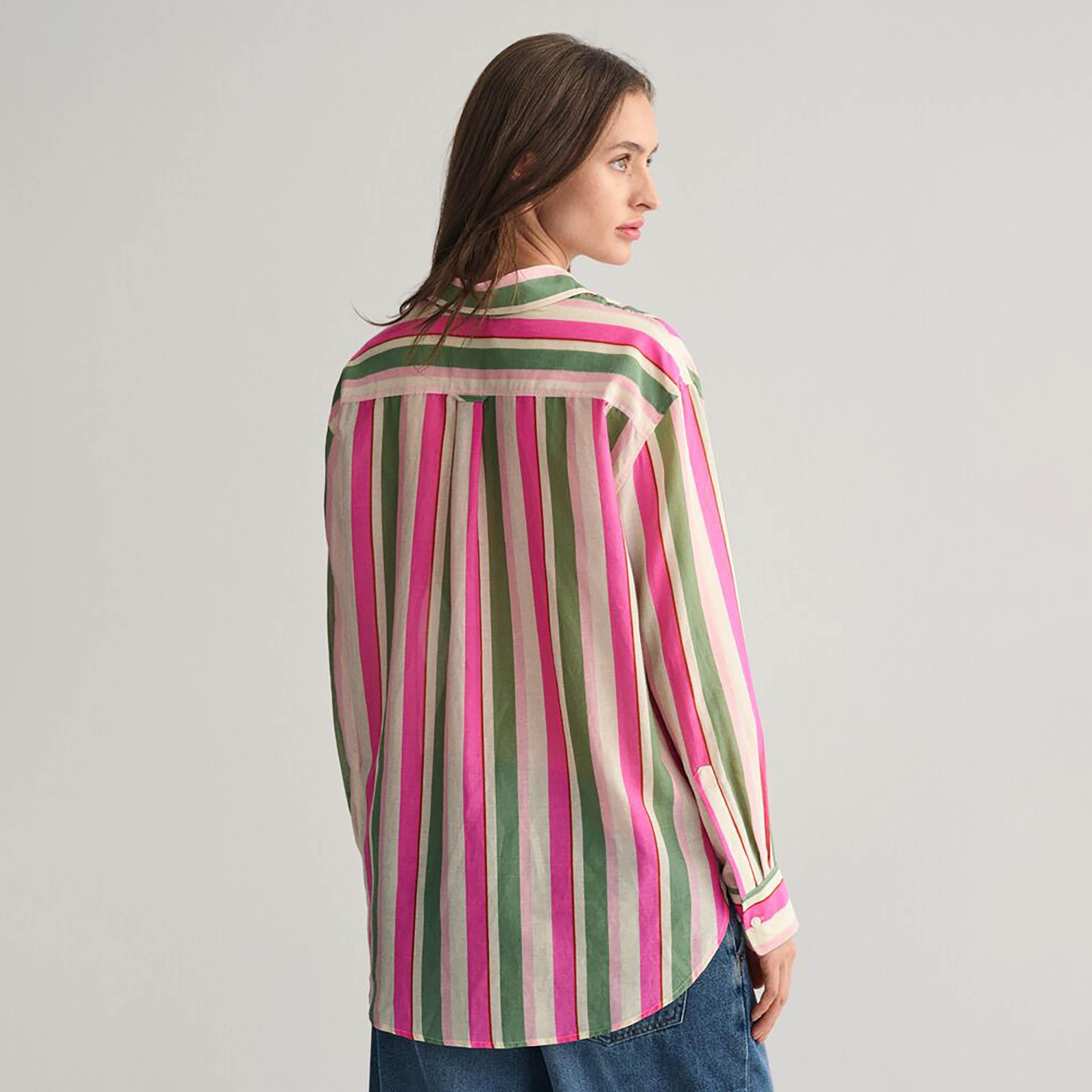 Gant Relaxed Fit Striped Collared Long Sleeves Women's Shirt-women-clothing-shirtsandblouses-shirts-image-4