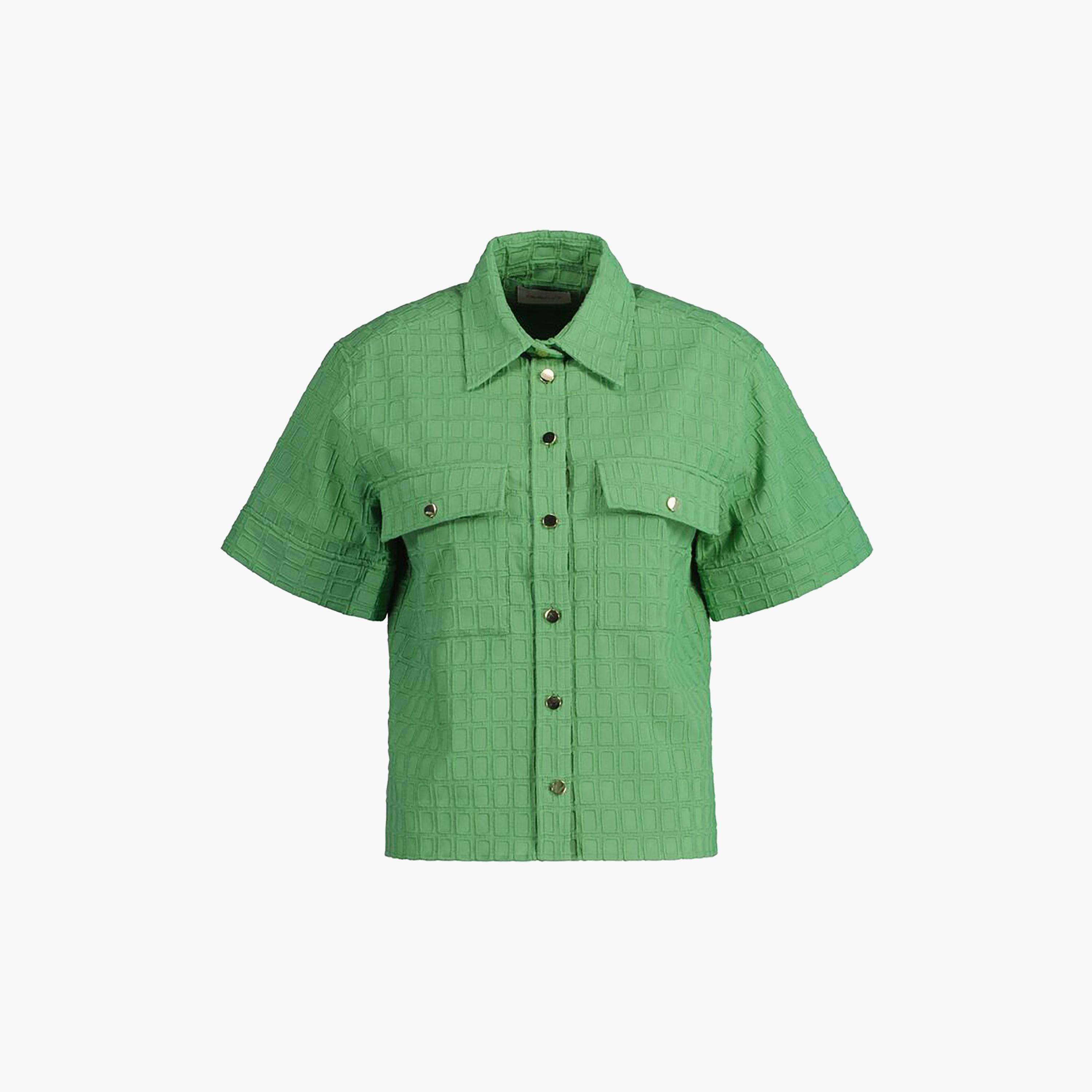 قميص نسائي بأكمام قصيرة هندسي من غانت عادي-women-clothing-shirtsandblouses-shirts-image-1