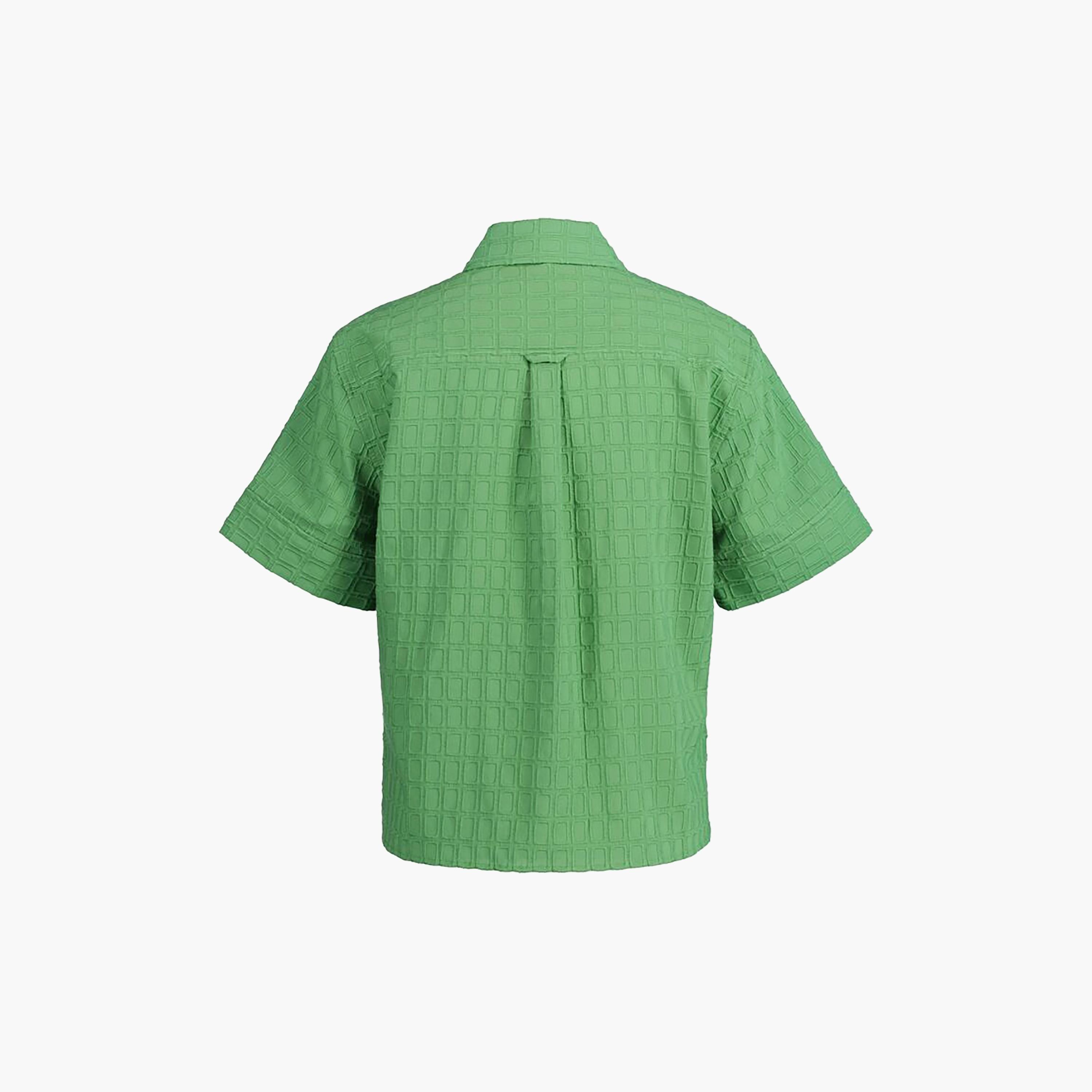 قميص نسائي بأكمام قصيرة هندسي من غانت عادي-women-clothing-shirtsandblouses-shirts-image-2