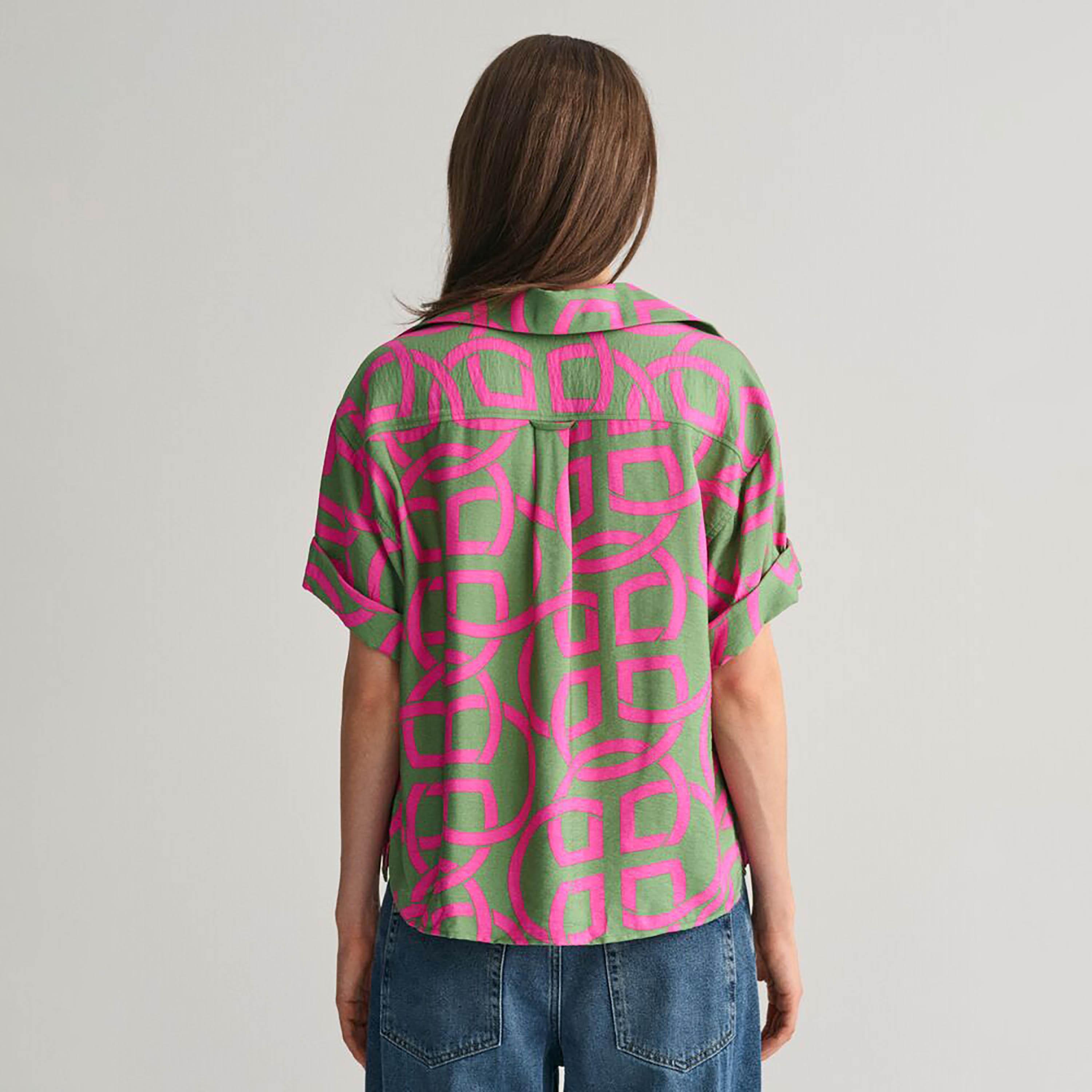 Gant Relaxed Fit Monogram Johny Collar Short Sleeves Women's Shirt-women-clothing-shirtsandblouses-shirts-image-3