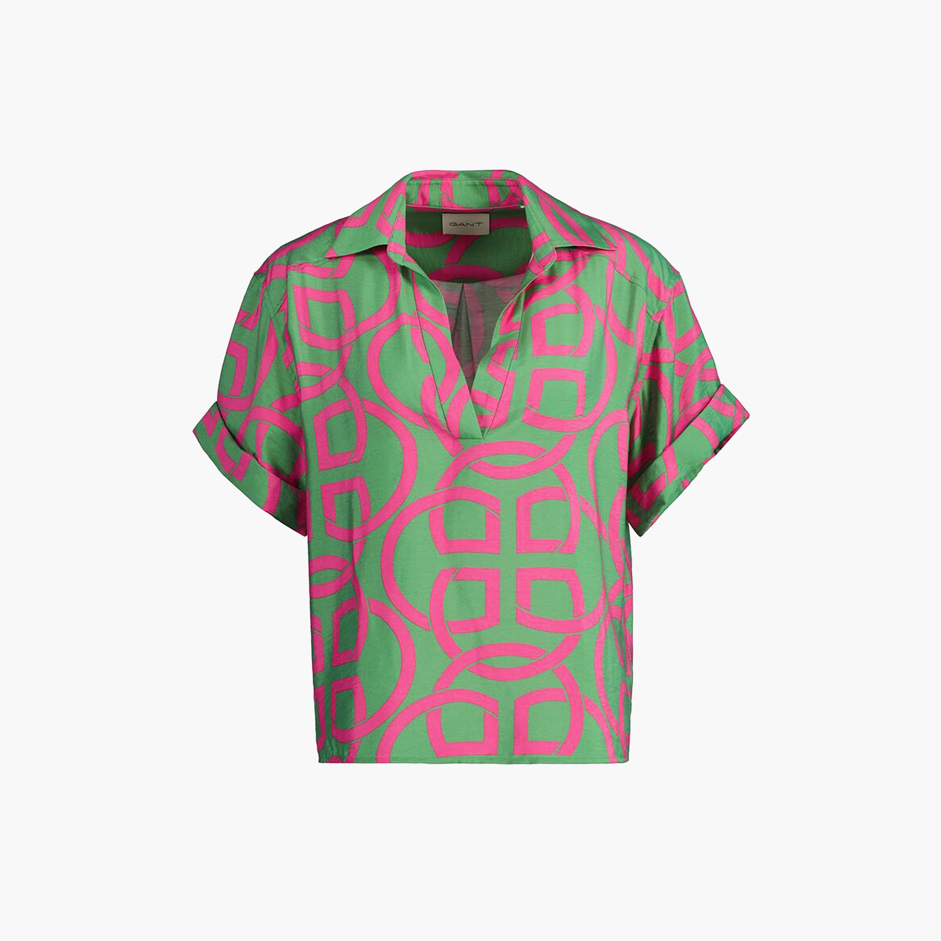 Gant Relaxed Fit Monogram Johny Collar Short Sleeves Women's Shirt-women-clothing-shirtsandblouses-shirts-image-4