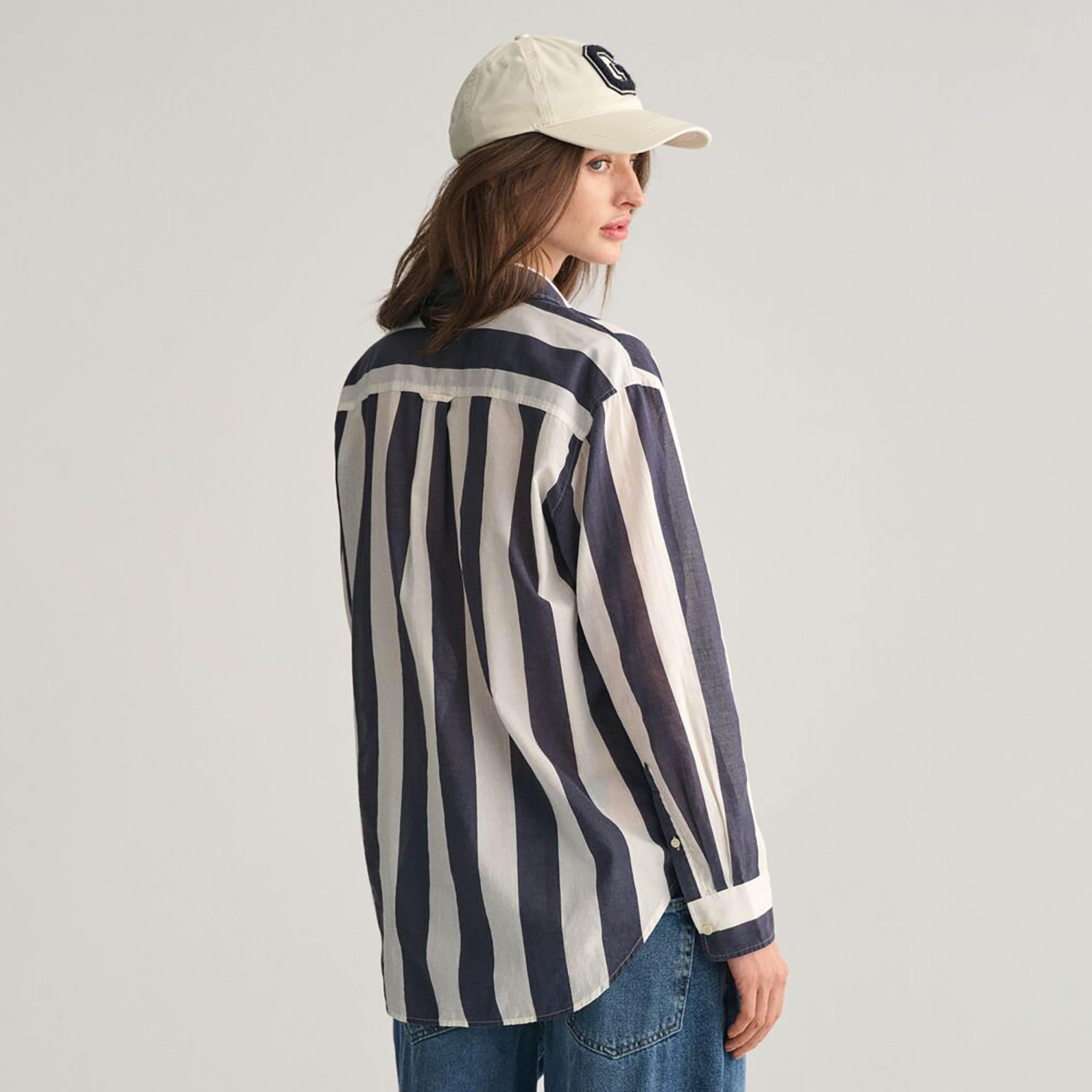 Gant Relaxed Fit Striped Collared Long Sleeves Women's Shirt-women-clothing-shirtsandblouses-shirts-image-4