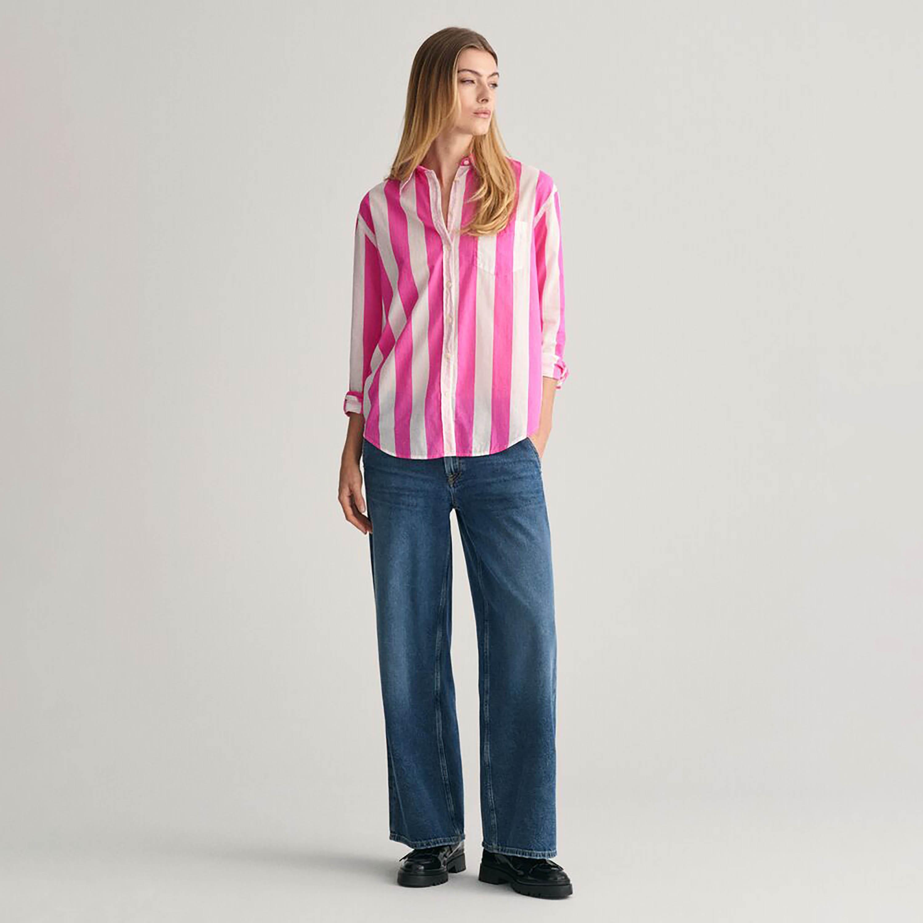 قميص نسائي مخطط بياقة وأكمام طويلة من Gant-women-clothing-shirtsandblouses-shirts-image-8