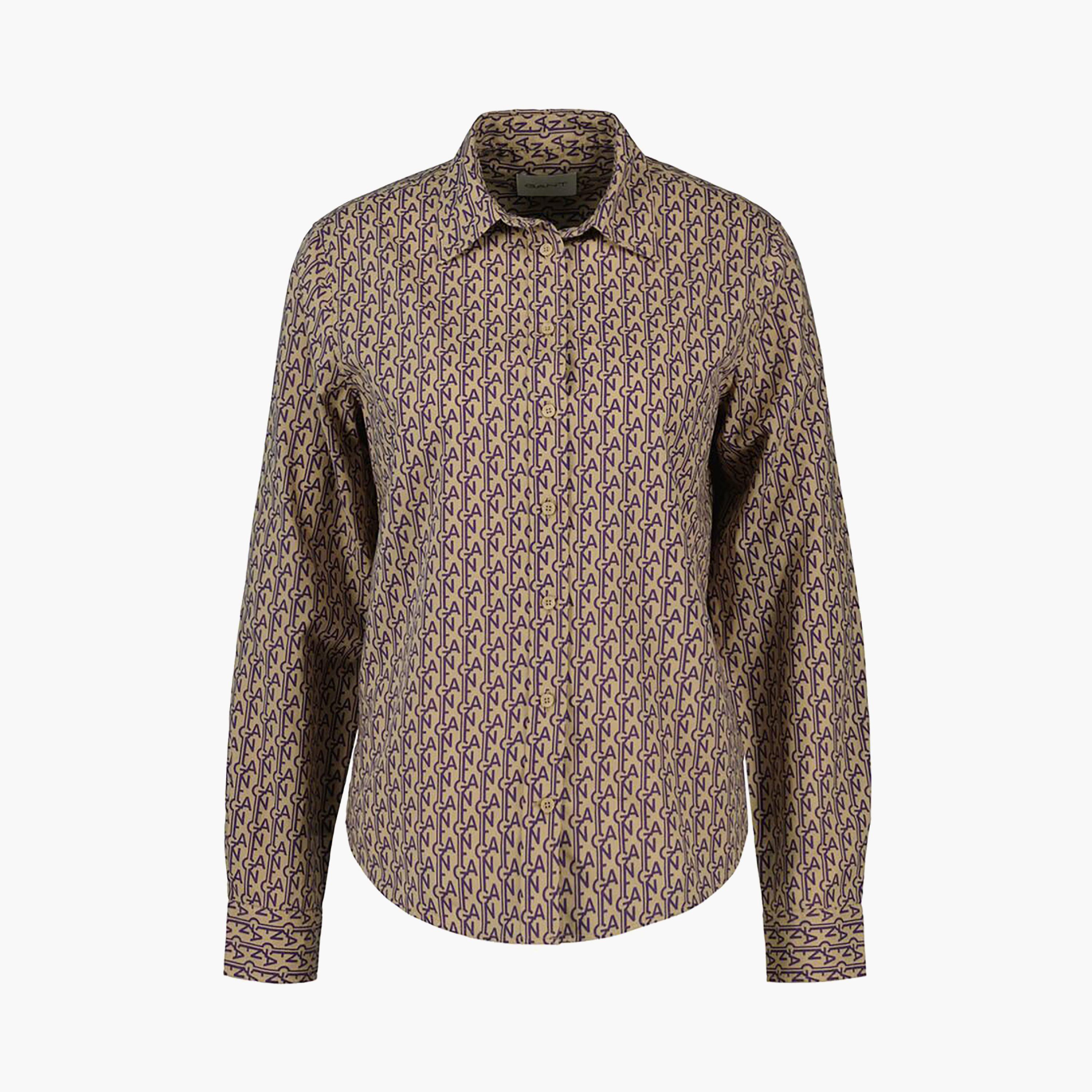 Gant Regular Fit Monogram Collared Long Sleeves Women's Shirt-women-clothing-shirtsandblouses-shirts-image-1