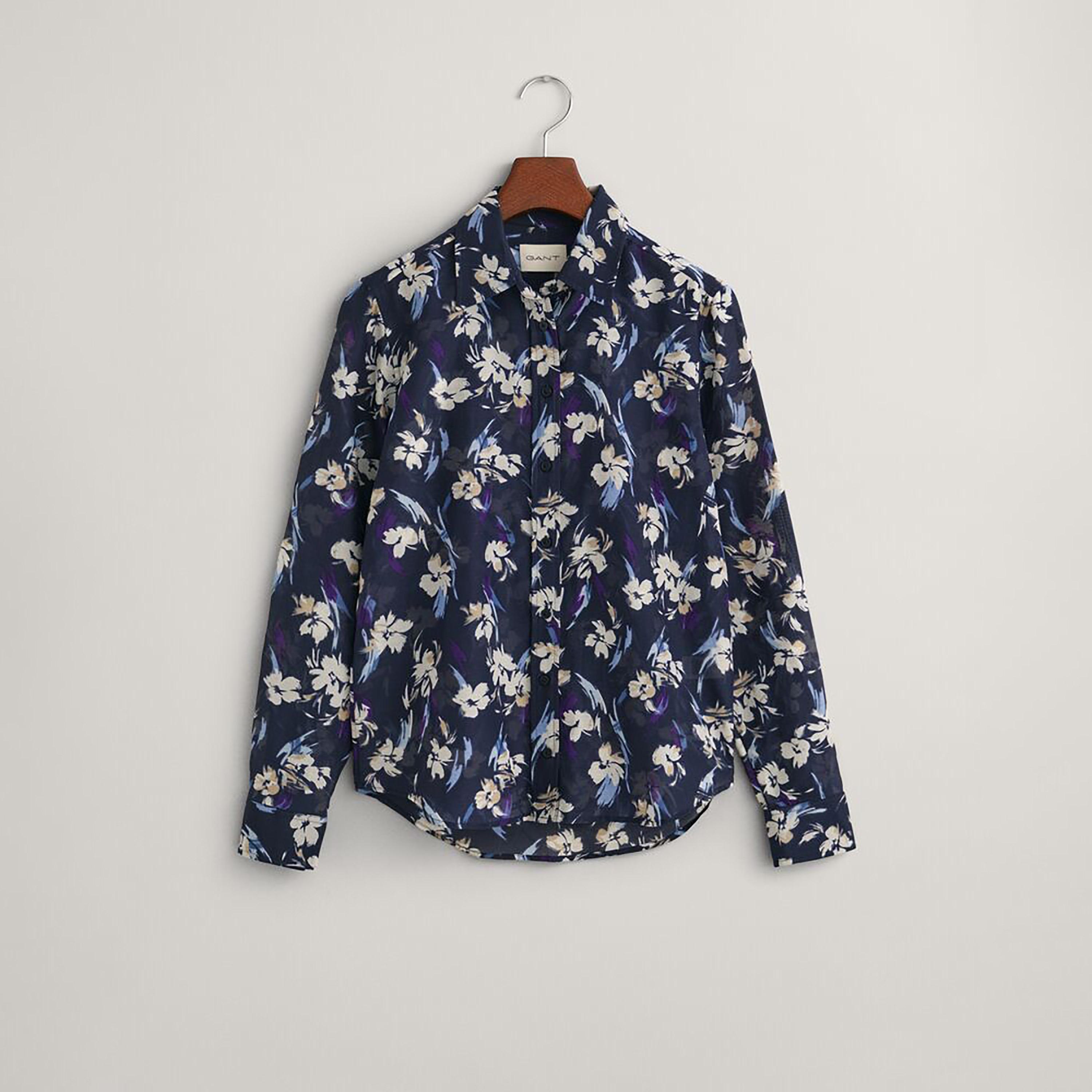Gant Regular Fit Floral Print Collared Long Sleeves Women's Shirt-women-clothing-shirtsandblouses-shirts-image-5