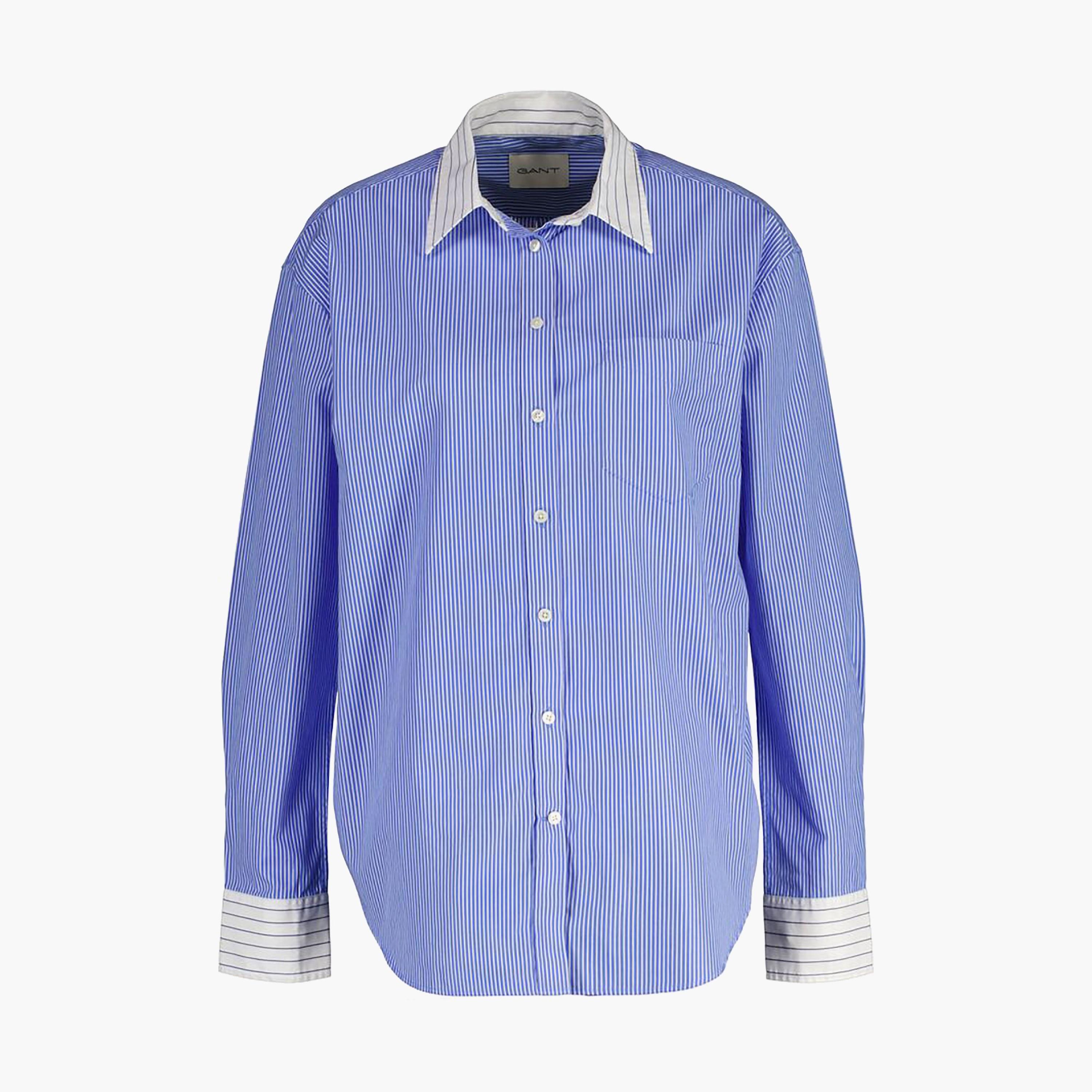 قميص نسائي مخطط بياقة وأكمام طويلة من Gant-women-clothing-shirtsandblouses-shirts-image-1