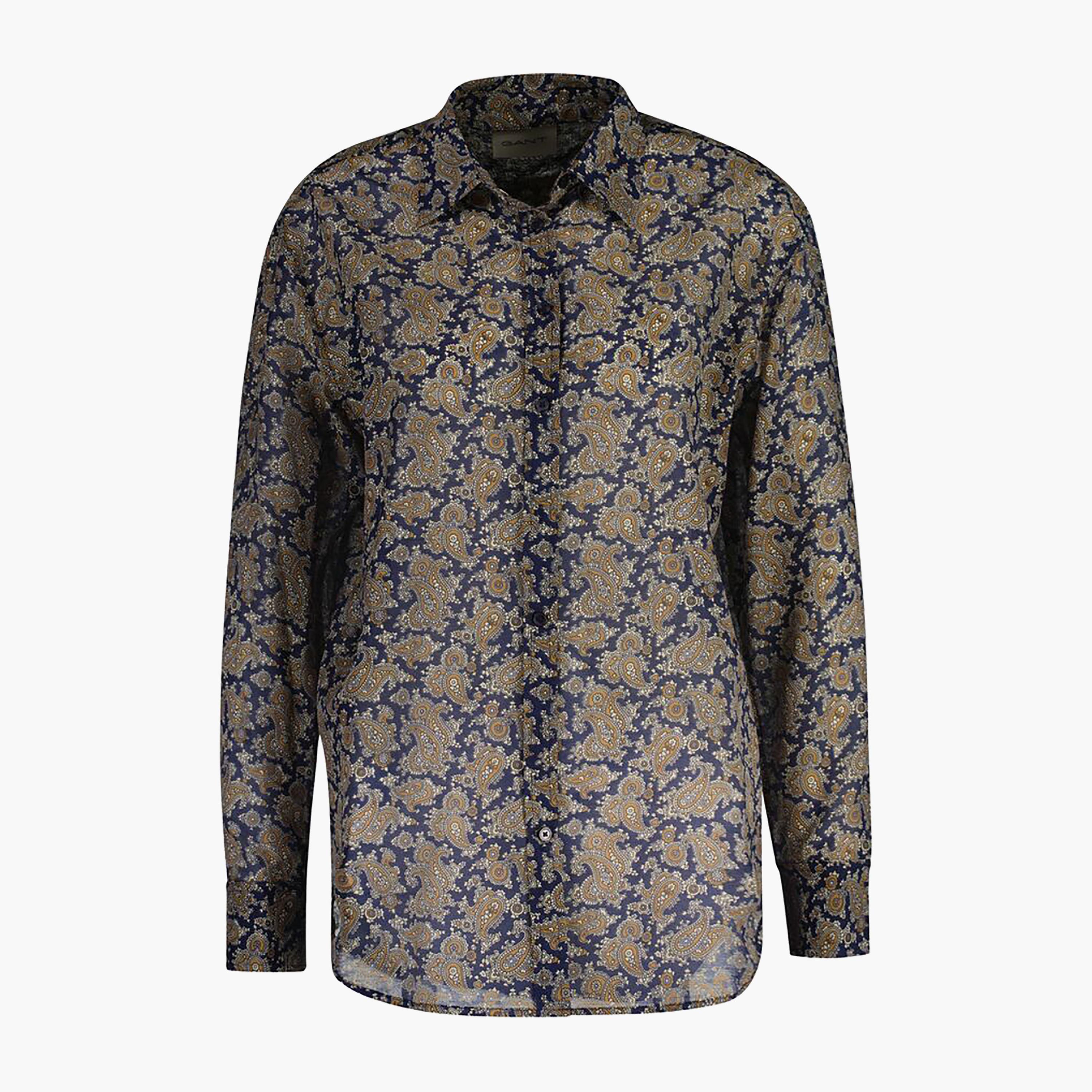 قميص نسائي بياقة بيزلي وأكمام طويلة من Gant-women-clothing-shirtsandblouses-shirts-image-1