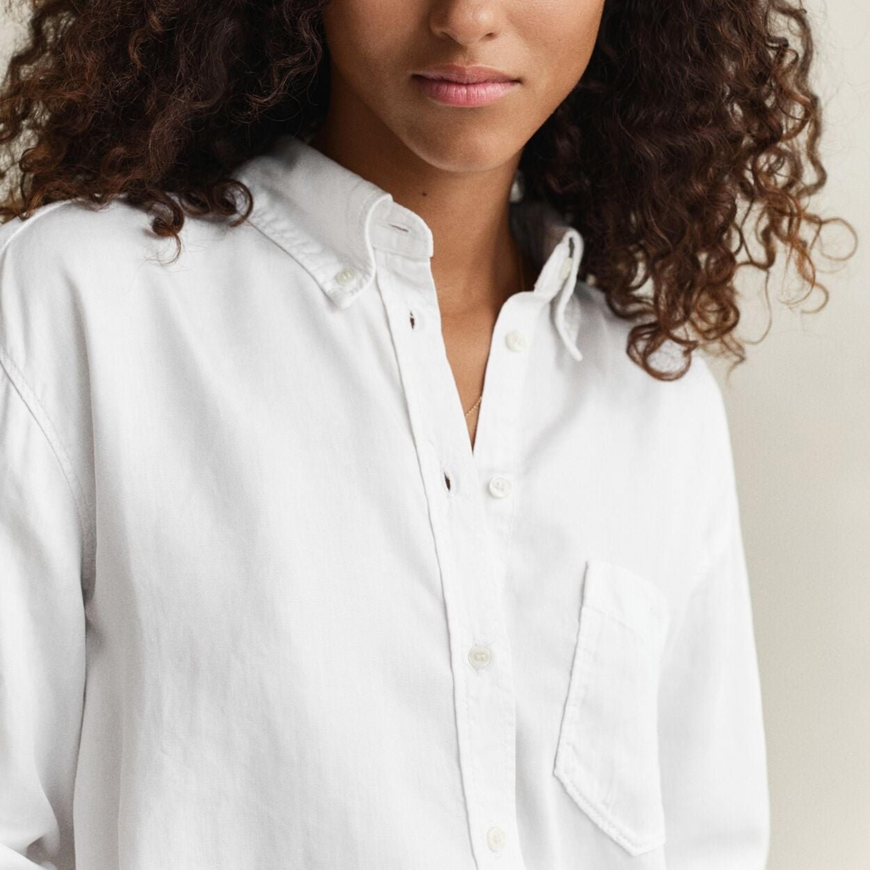 Gant Relaxed Fit Plain Button-Down Collar Long Sleeves Women's Shirt-women-clothing-shirtsandblouses-shirts-image-2