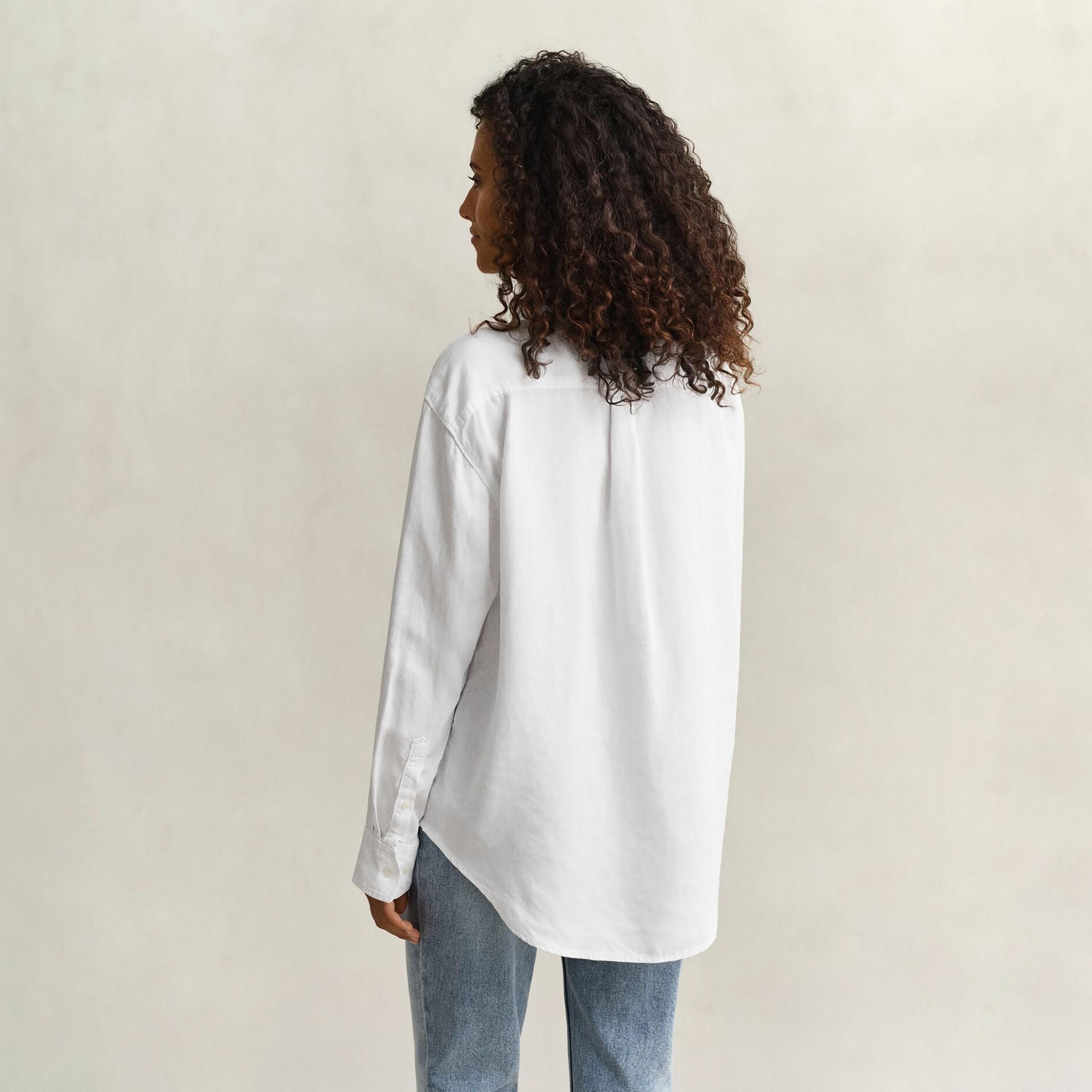 Gant Relaxed Fit Plain Button-Down Collar Long Sleeves Women's Shirt-women-clothing-shirtsandblouses-shirts-image-4