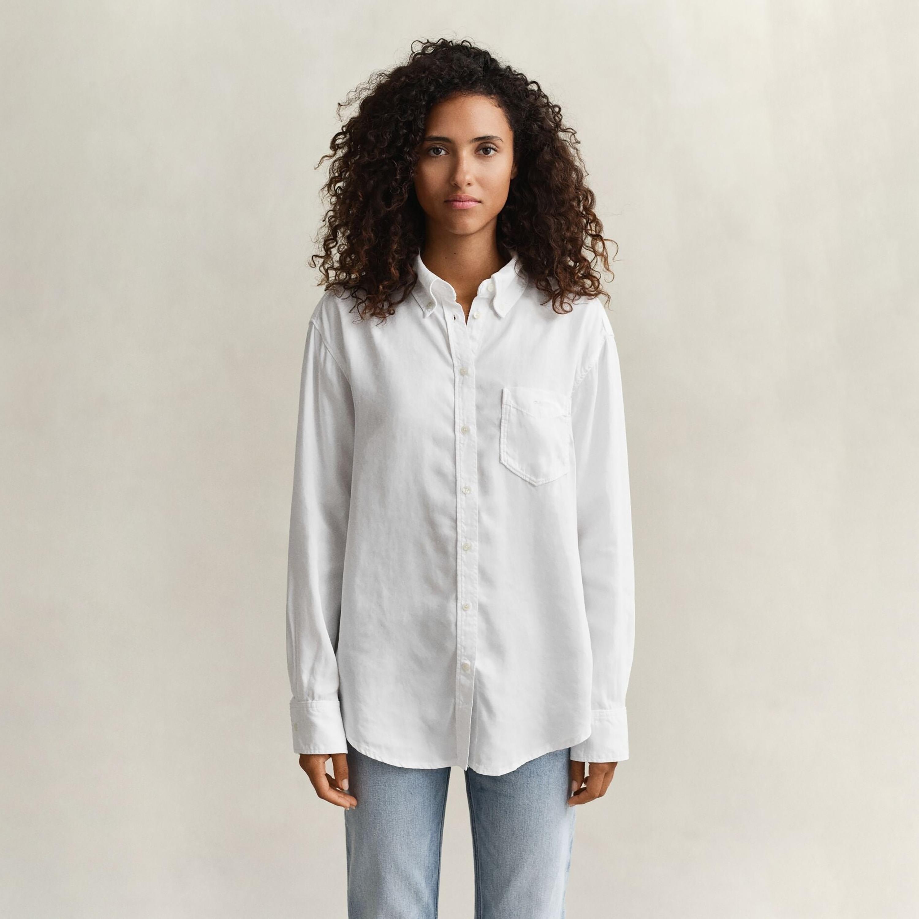 قميص نسائي بتصميم مريح وياقة بأزرار وأكمام طويلة من جانت-women-clothing-shirtsandblouses-shirts-image-5