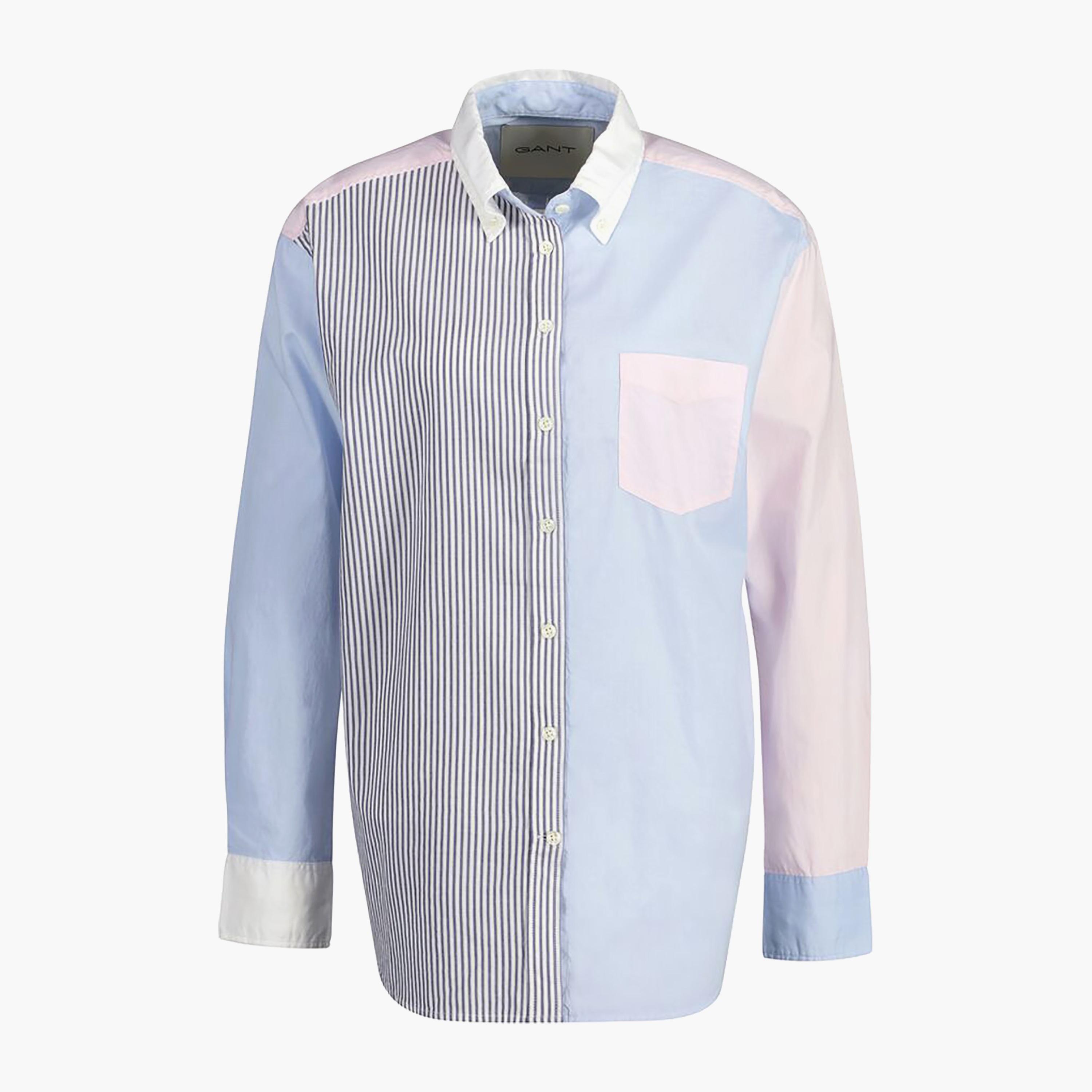 قميص نسائي من Gant ذو تصميم مريح وأكمام طويلة وياقة بأزرار سفلية وأكمام طويلة-women-clothing-shirtsandblouses-shirts-image-2