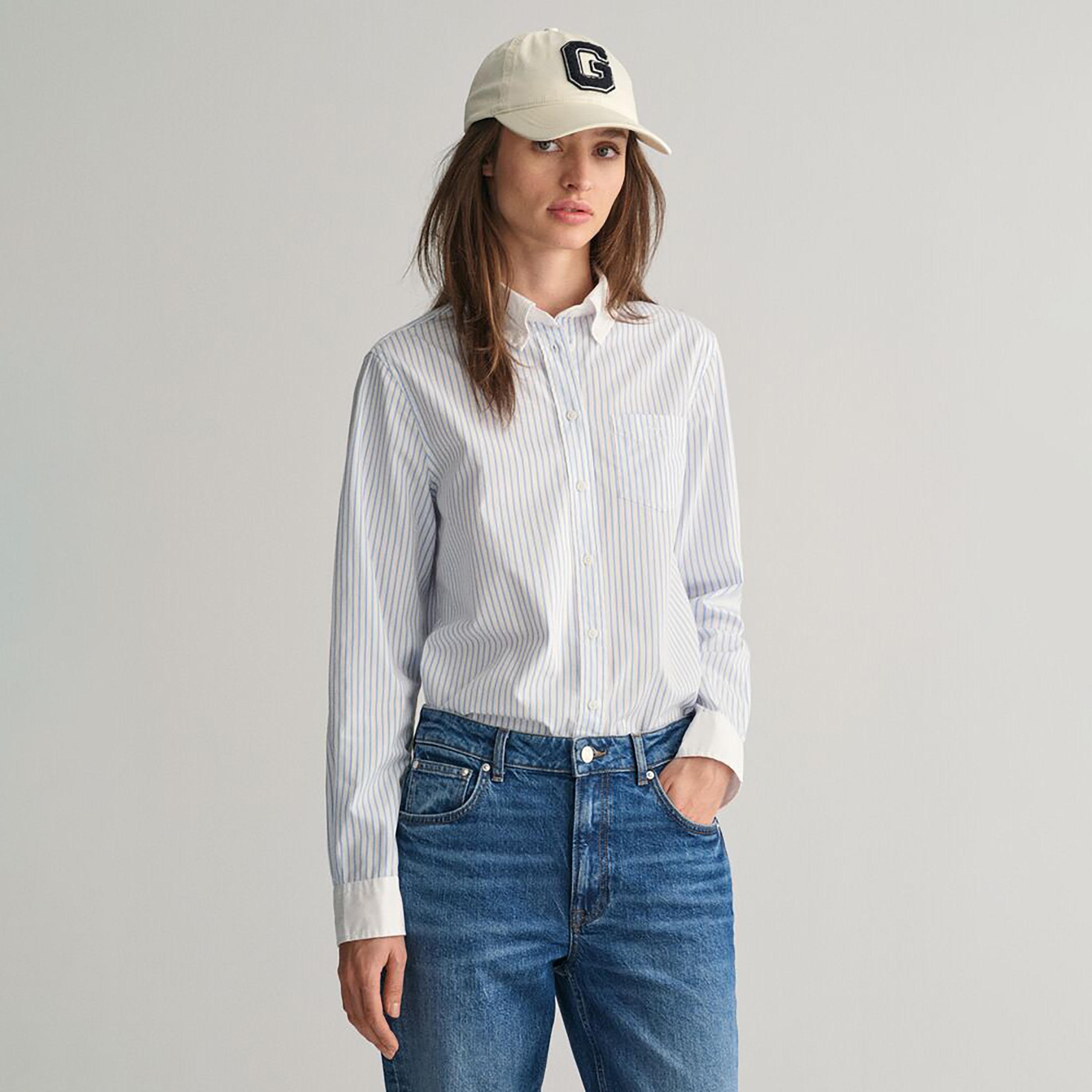 Gant Regular Fit Striped Button-Down Collar Long Sleeves Women's Shirt-women-clothing-shirtsandblouses-shirts-image-1