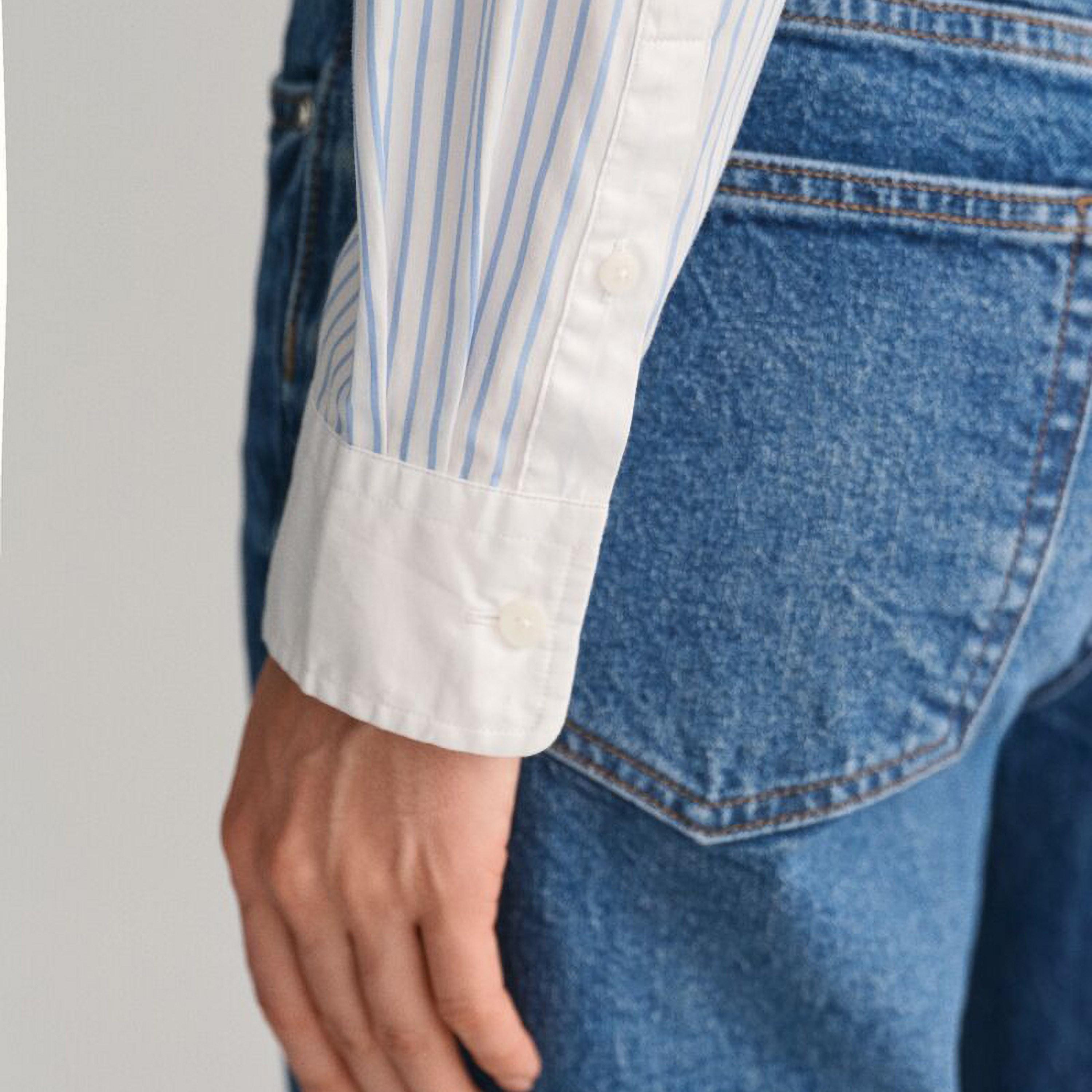 Gant Regular Fit Striped Button-Down Collar Long Sleeves Women's Shirt-women-clothing-shirtsandblouses-shirts-image-2