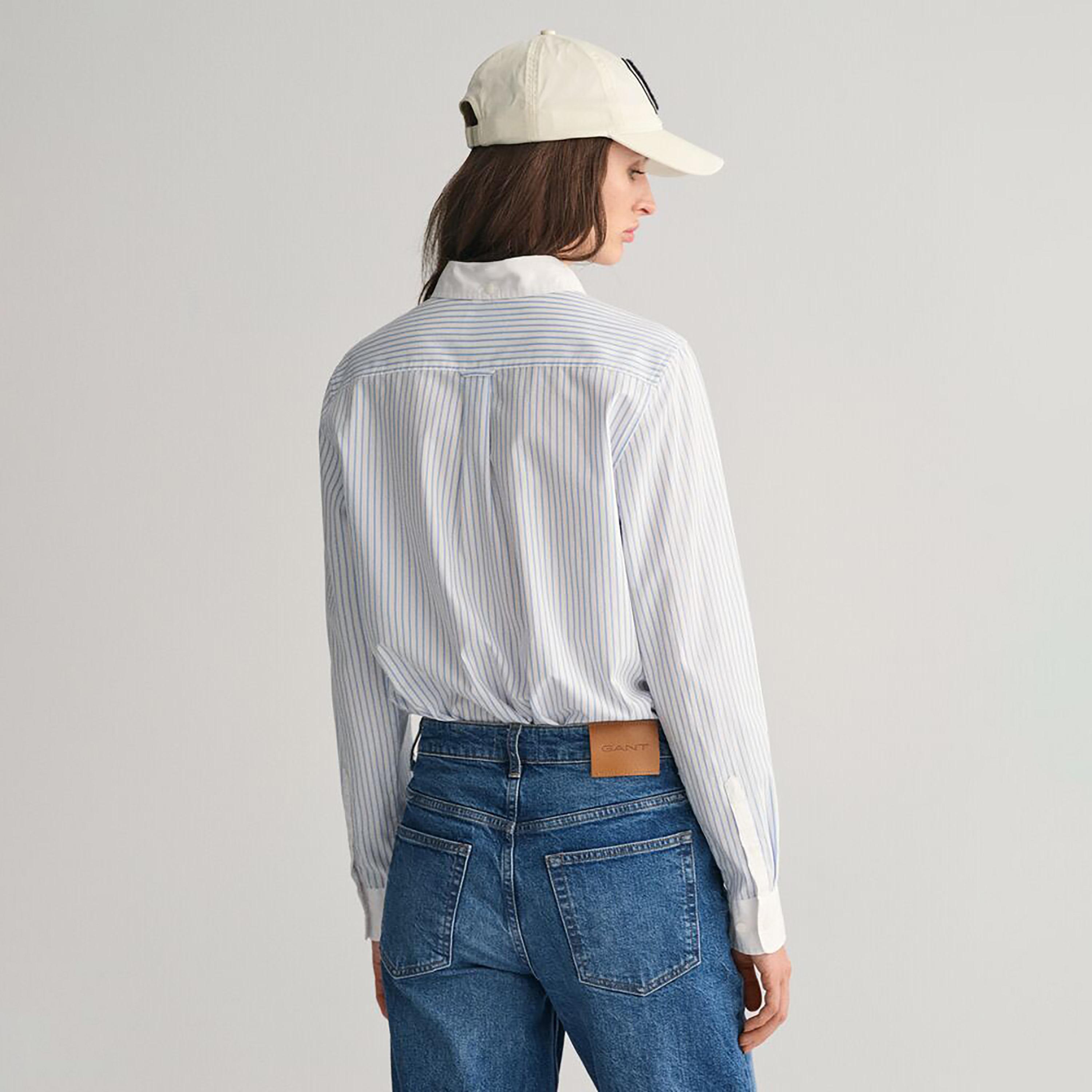 Gant Regular Fit Striped Button-Down Collar Long Sleeves Women's Shirt-women-clothing-shirtsandblouses-shirts-image-4
