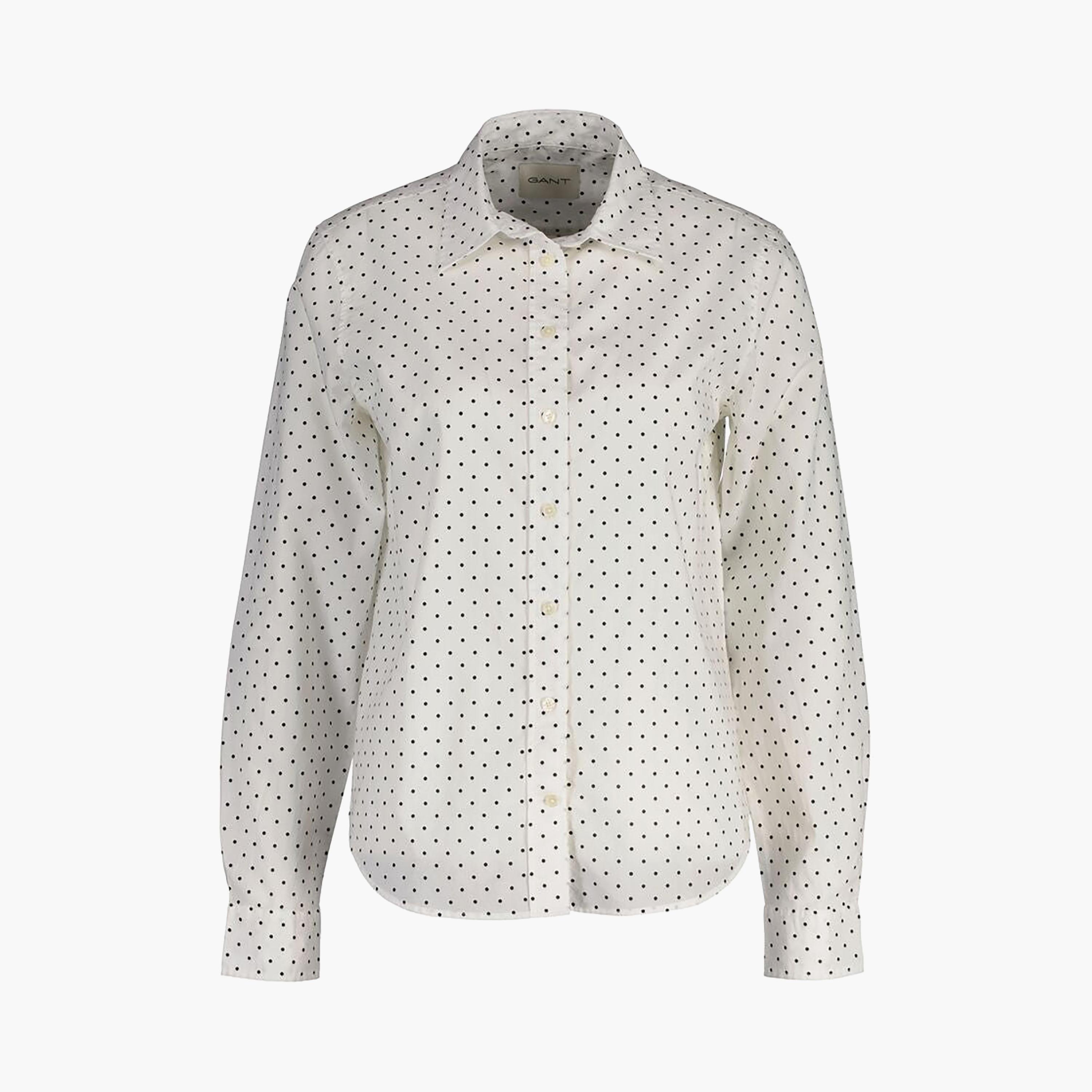 Gant Regular Fit Polka Dots Collared Long Sleeves Women's Shirt-women-clothing-shirtsandblouses-shirts-image-1