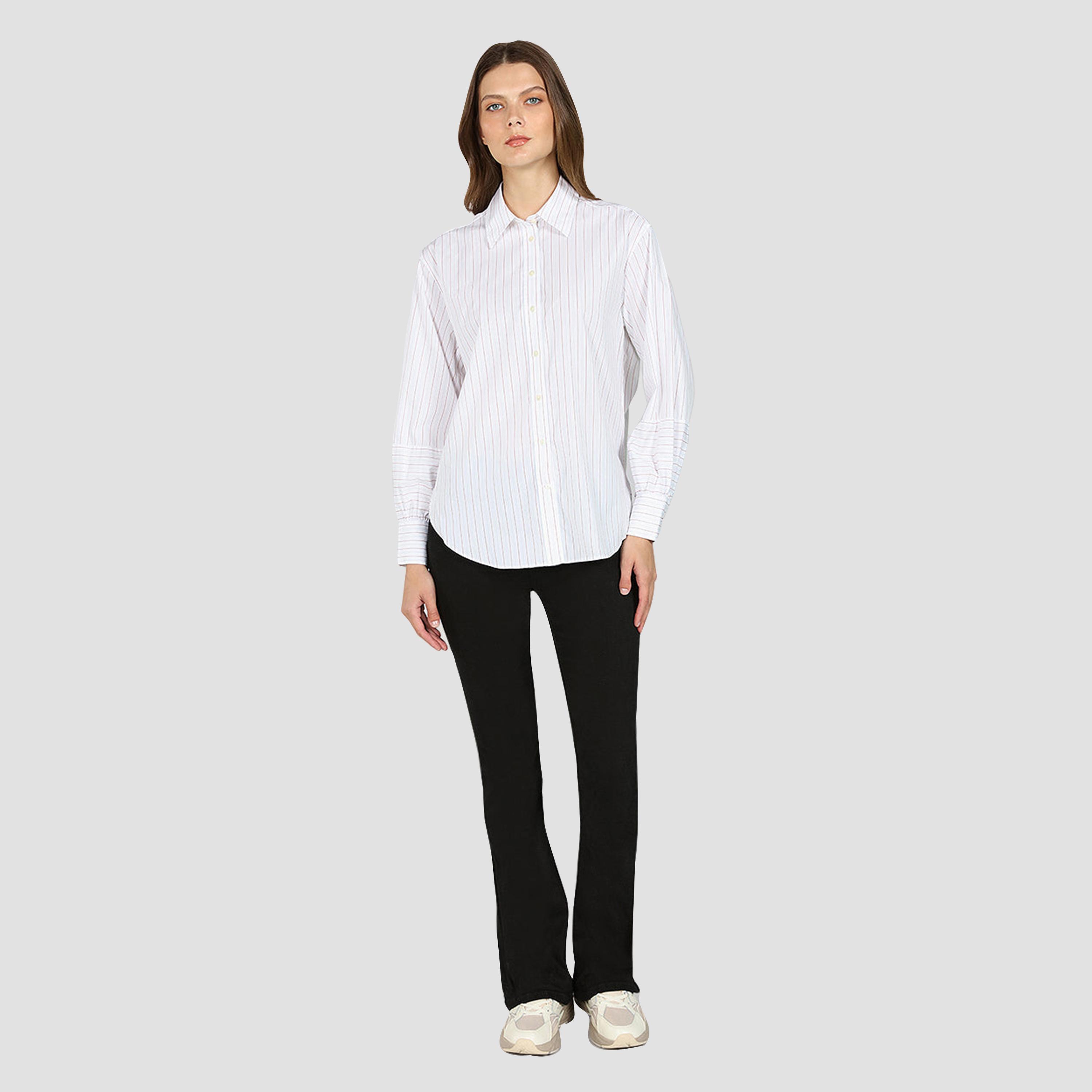 Gant Relaxed Fit Striped Spread Collar Long Sleeves Women's Shirt-women-clothing-shirtsandblouses-shirts-image-2