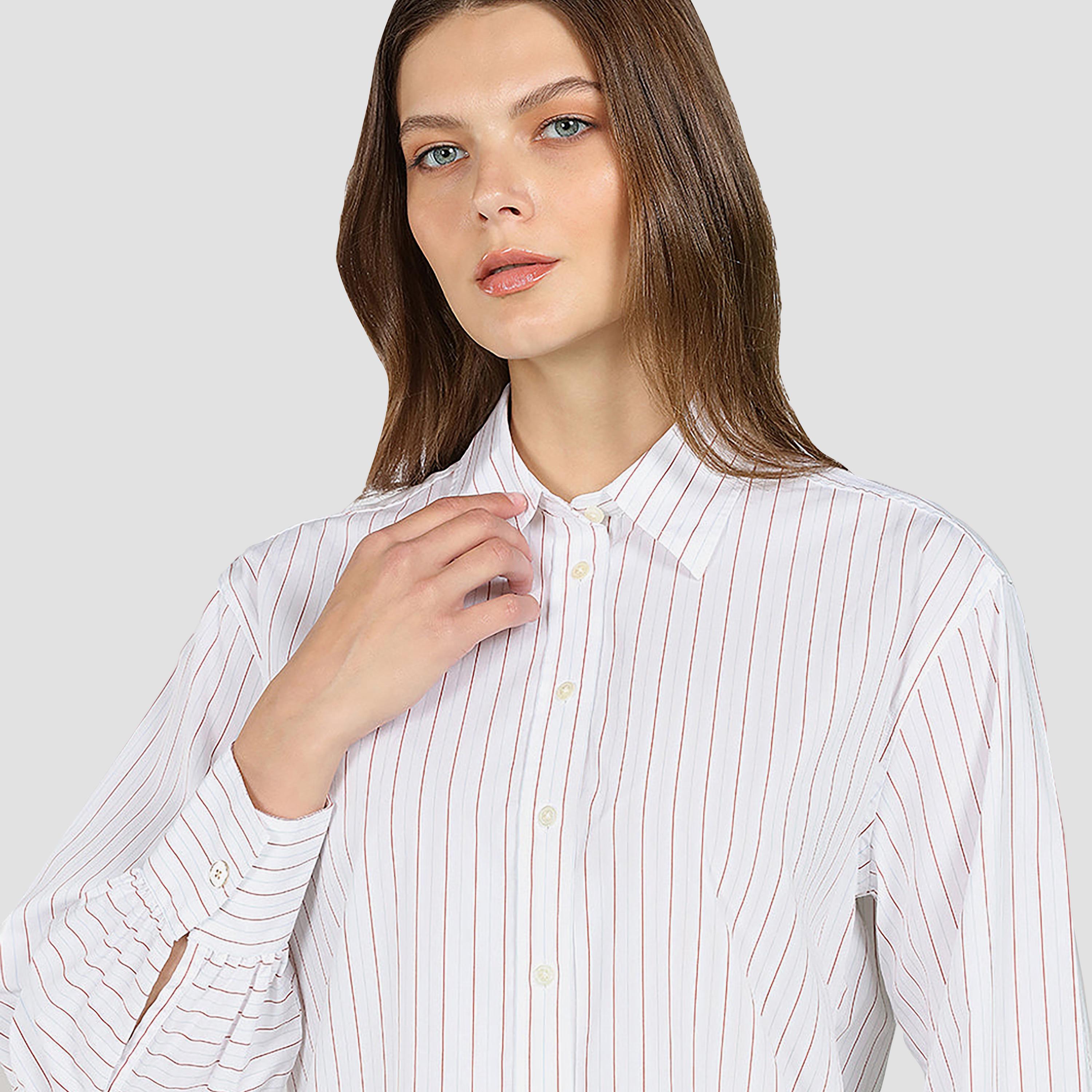 Gant Relaxed Fit Striped Spread Collar Long Sleeves Women's Shirt-women-clothing-shirtsandblouses-shirts-image-3