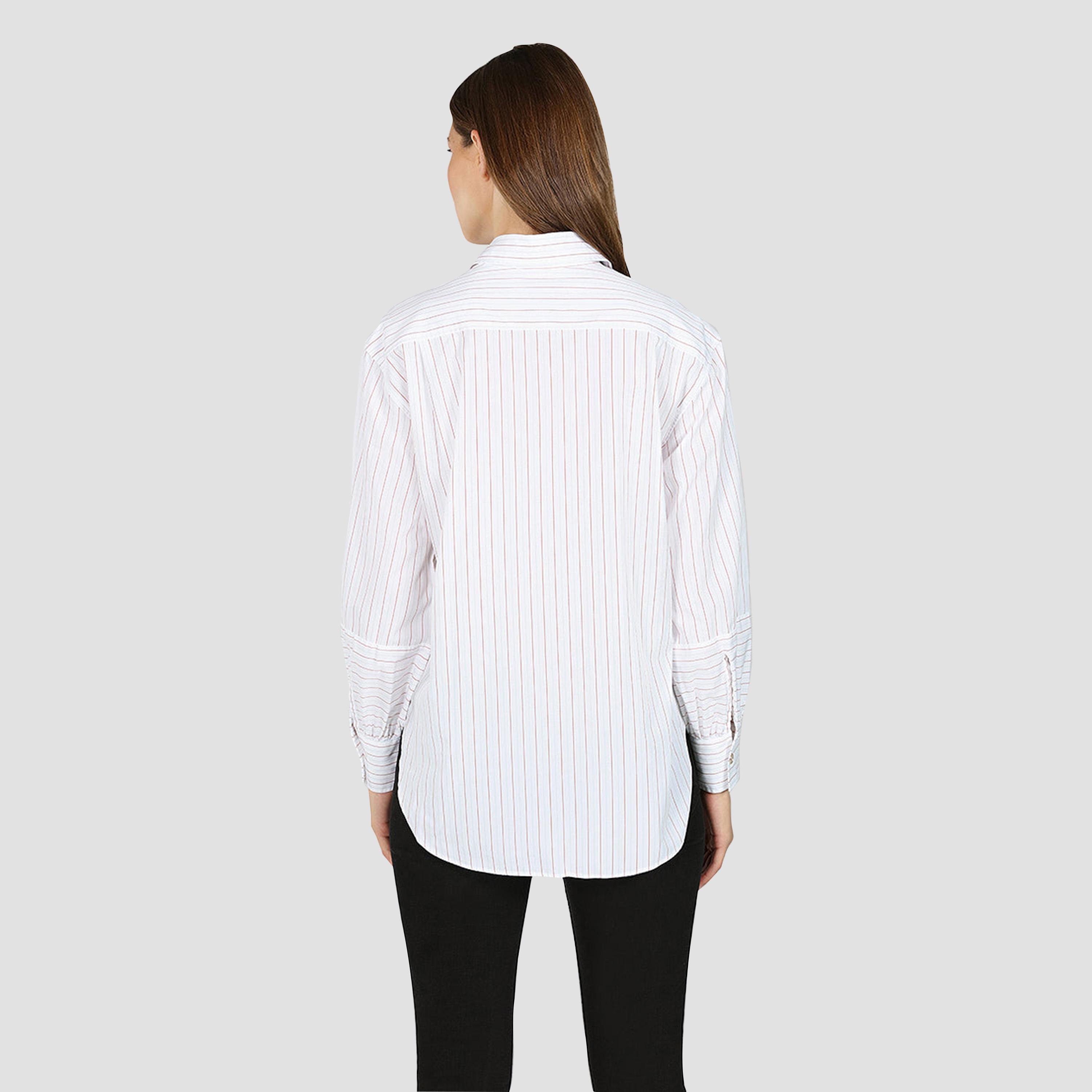 Gant Relaxed Fit Striped Spread Collar Long Sleeves Women's Shirt-women-clothing-shirtsandblouses-shirts-image-4