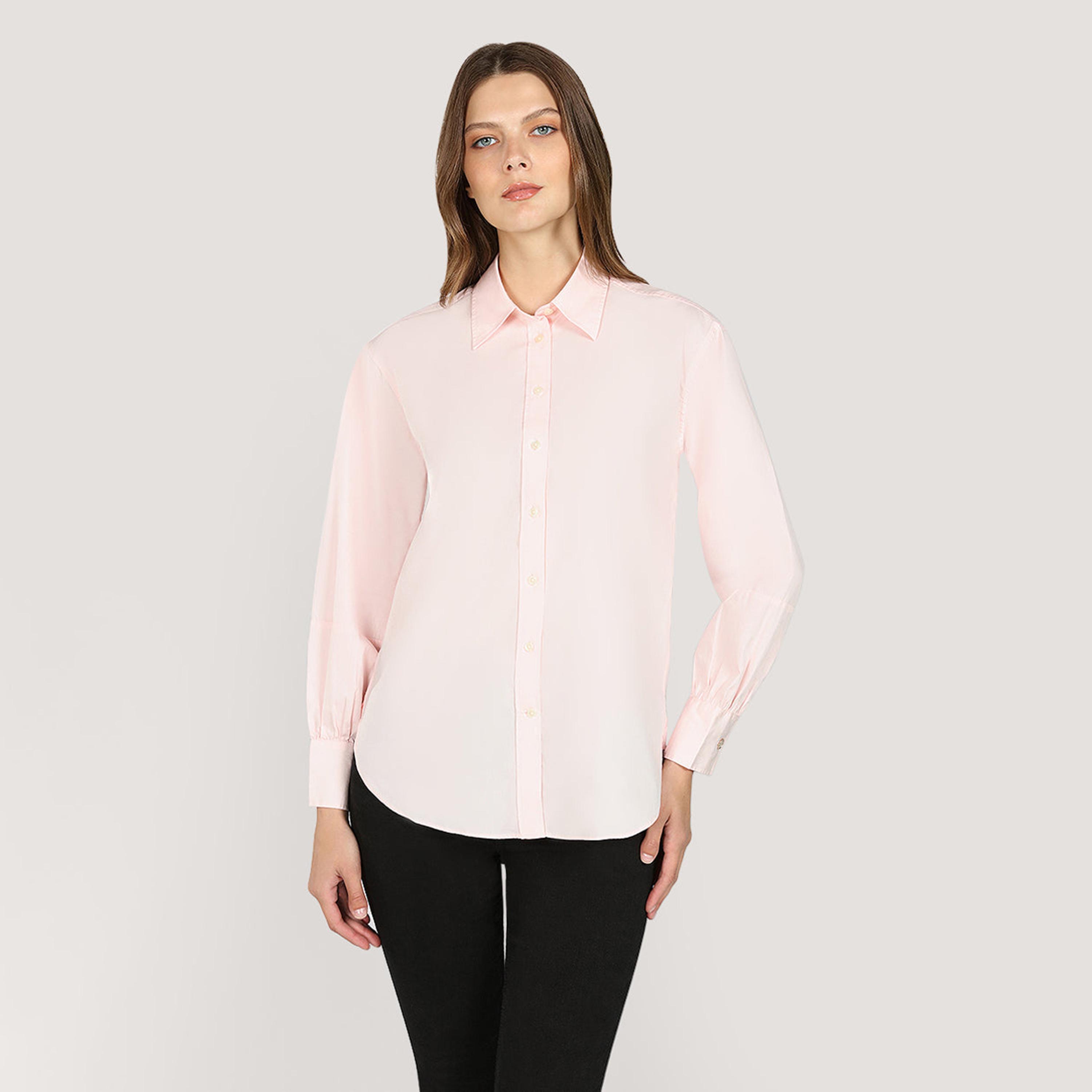 Gant Relaxed Fit Plain Spread Collar Long Sleeves Women's Shirt-women-clothing-shirtsandblouses-shirts-image-1