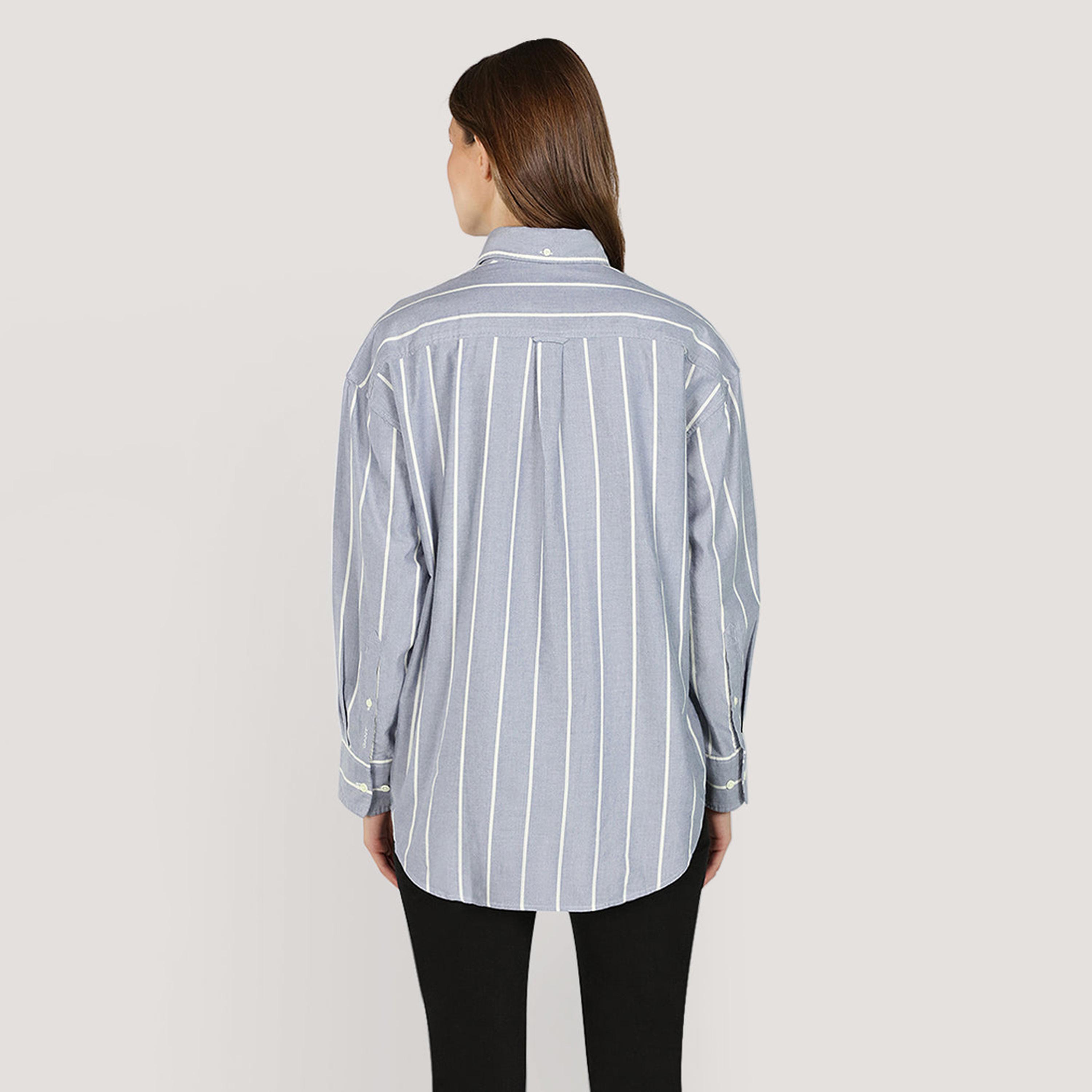 قميص أكسفورد حريمي بقصة عادية بياقة بأزرار وأكمام طويلة، مخطط من جانت-women-clothing-shirtsandblouses-shirts-image-4
