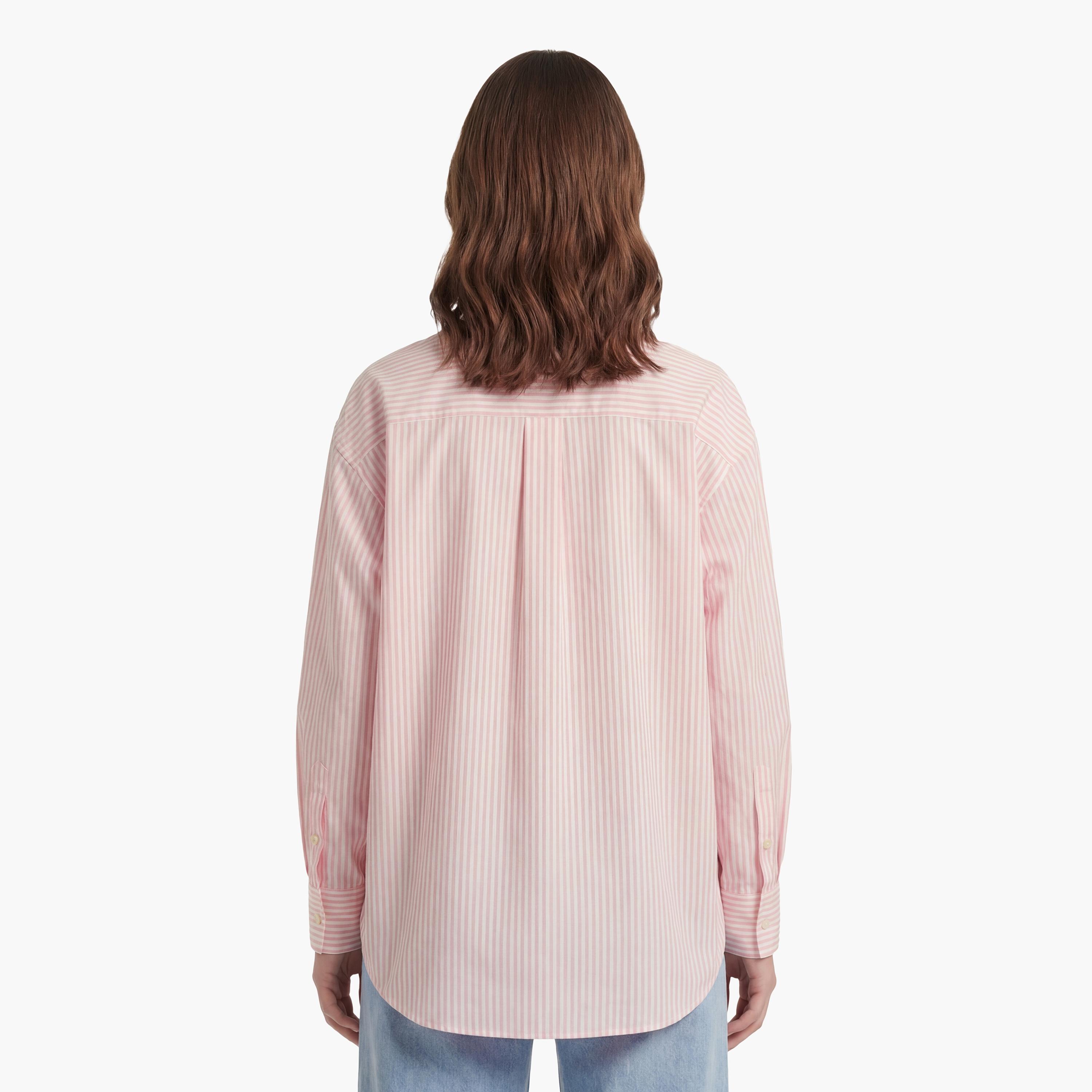 قميص نسائي بأكمام طويلة وقصة "أوفرسايزد فيت" مخطط وياقة "سبريد" من جانت-women-clothing-shirtsandblouses-shirts-image-4