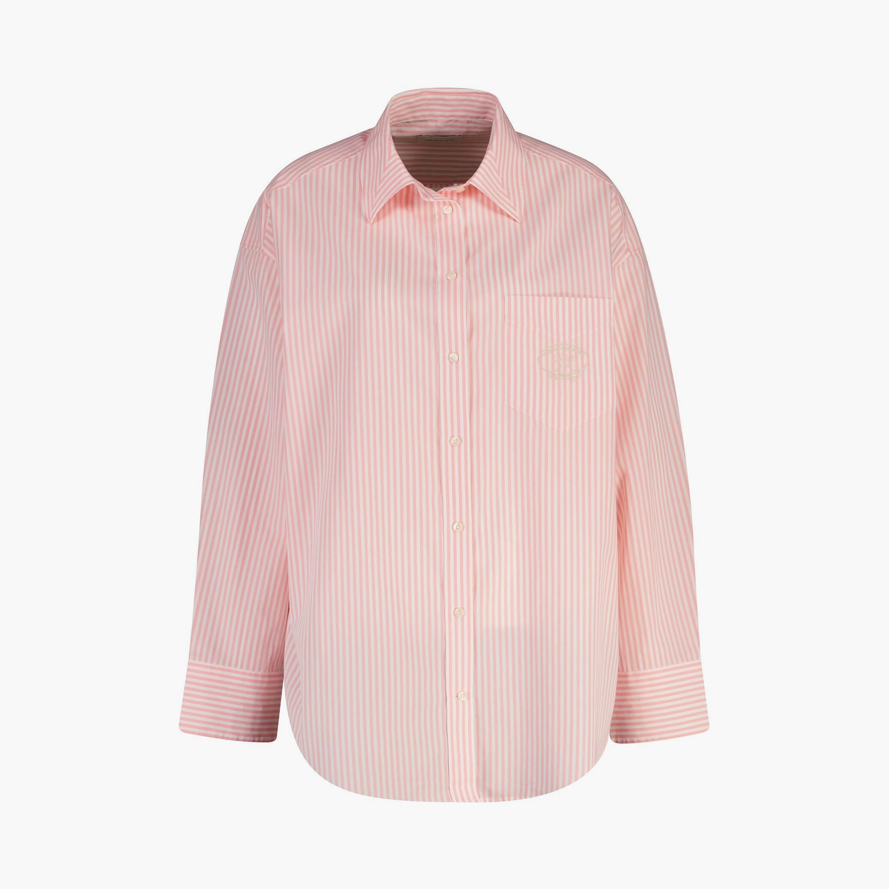 قميص نسائي بأكمام طويلة وقصة "أوفرسايزد فيت" مخطط وياقة "سبريد" من جانت-women-clothing-shirtsandblouses-shirts-image-5