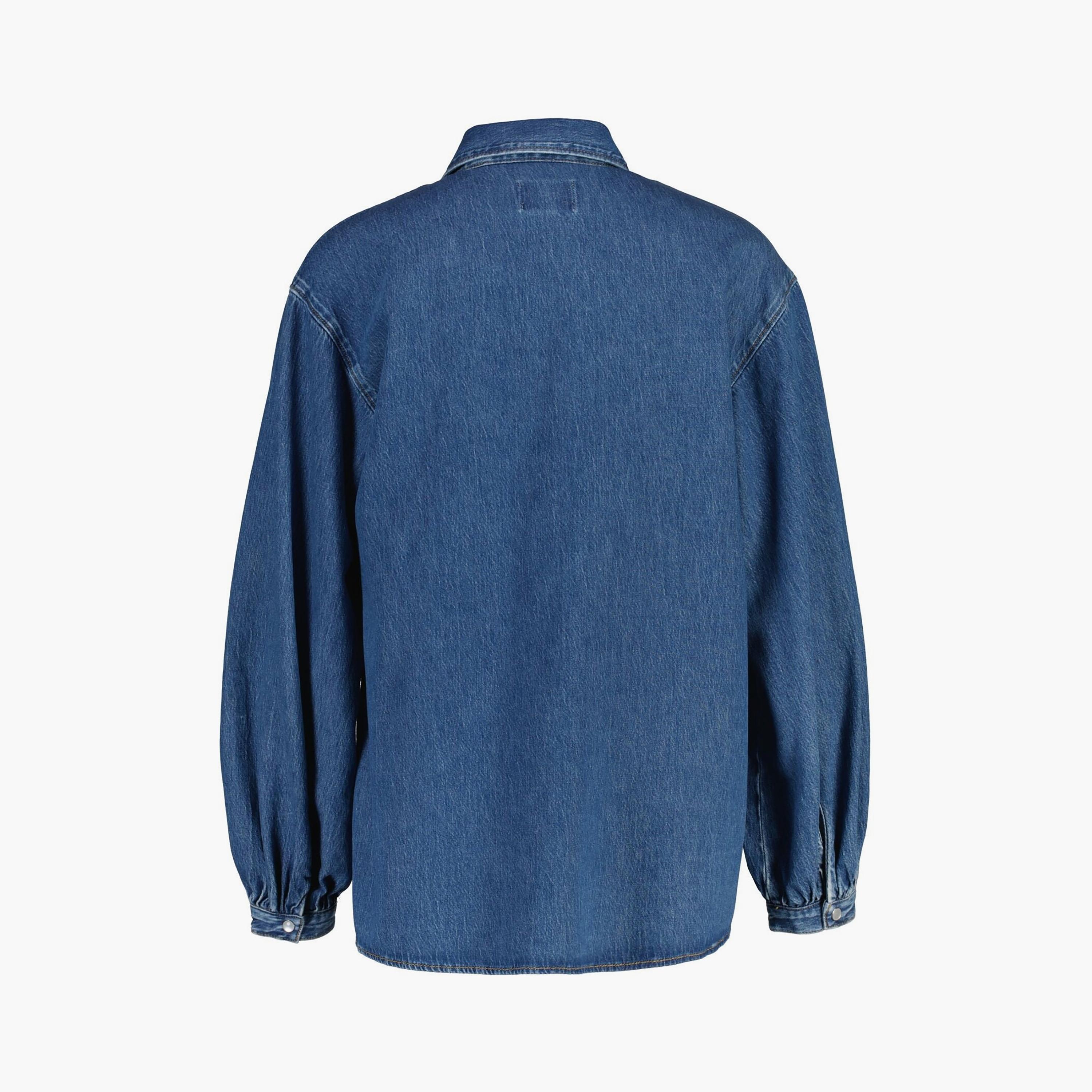 Gant Relaxed Fit Washed Spread Collar Long Sleeves Women's Denim Shirt-women-clothing-shirtsandblouses-shirts-image-6