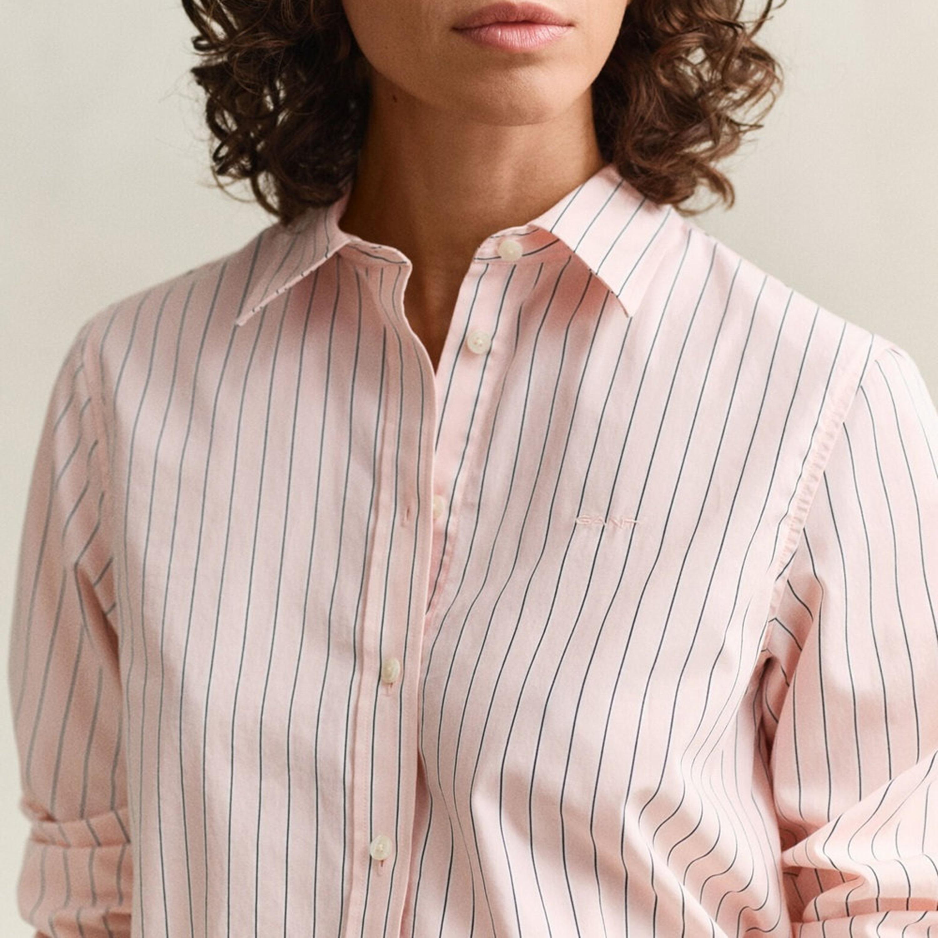 قميص نسائي بقصة مريحة ومخطط بياقة مدببة وأكمام طويلة من غانت-women-clothing-shirtsandblouses-shirts-image-3