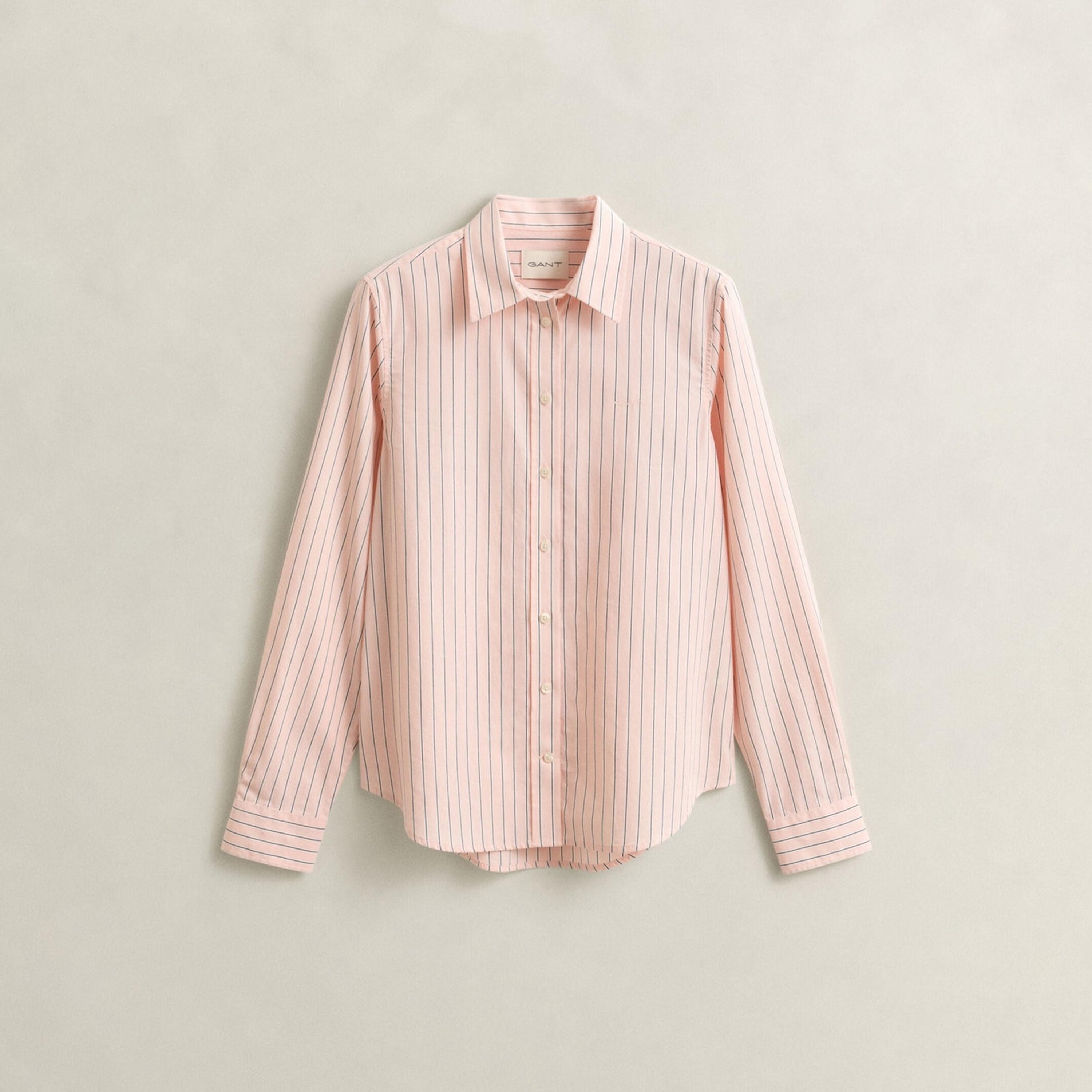 قميص نسائي بقصة مريحة ومخطط بياقة مدببة وأكمام طويلة من غانت-women-clothing-shirtsandblouses-shirts-image-5