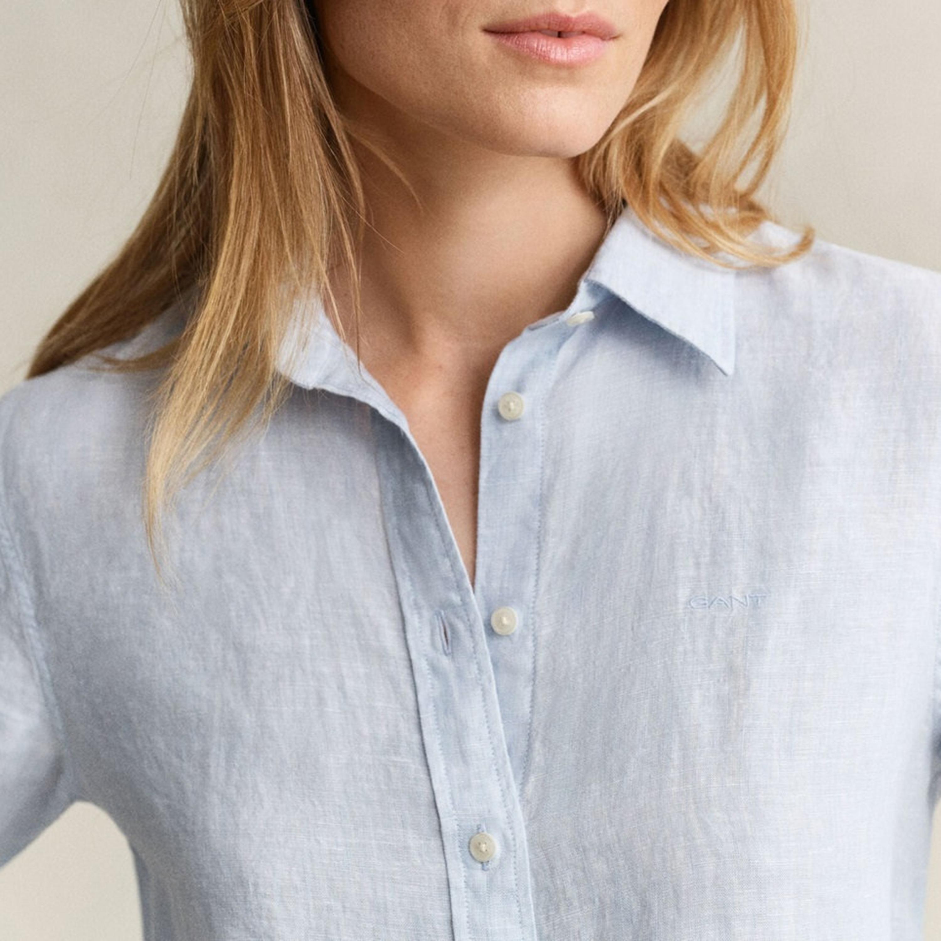 قميص كتان نسائي بقصة عادية وسادة وياقة مدببة وأكمام طويلة من غانت-women-clothing-shirtsandblouses-shirts-image-2