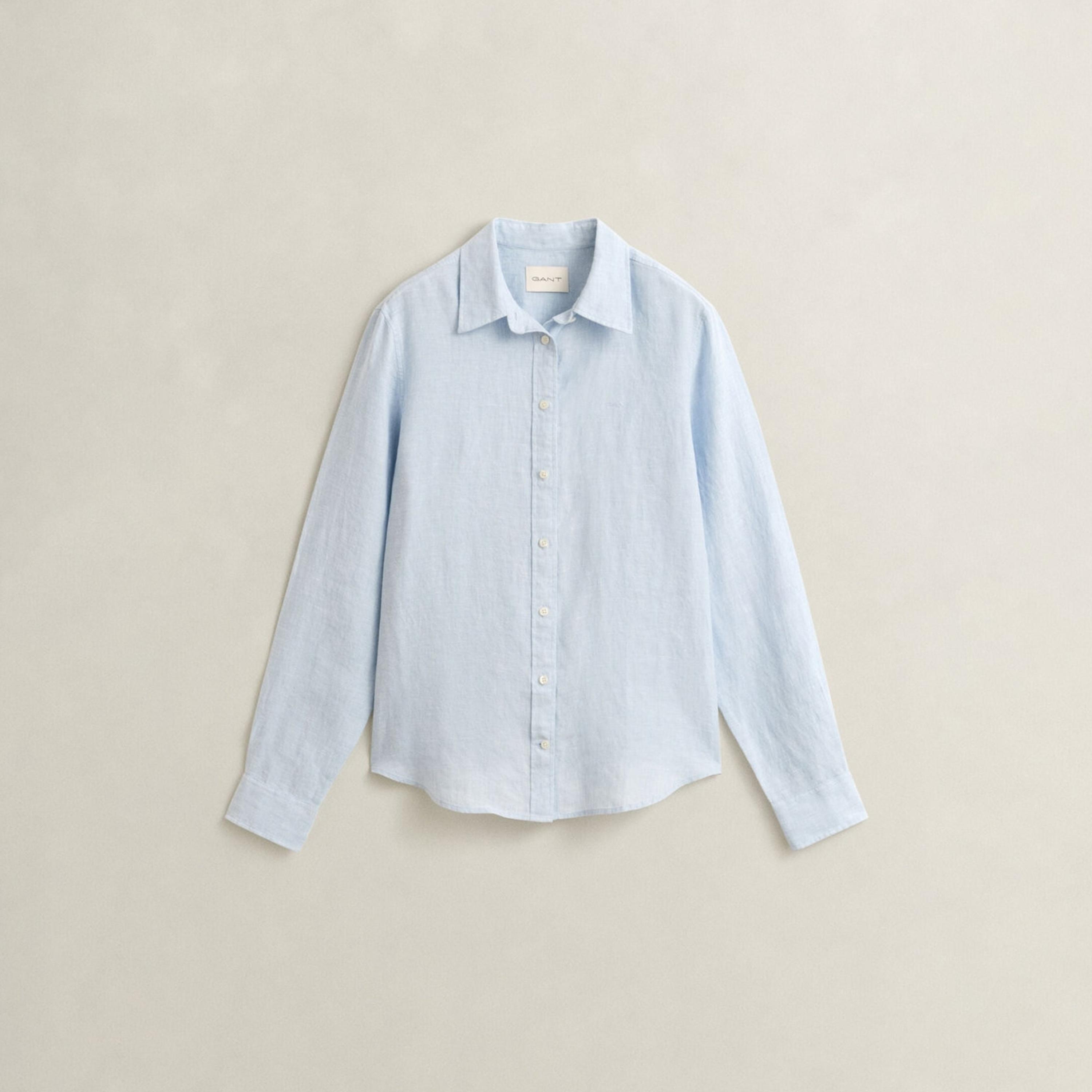 قميص كتان نسائي بقصة عادية وسادة وياقة مدببة وأكمام طويلة من غانت-women-clothing-shirtsandblouses-shirts-image-6