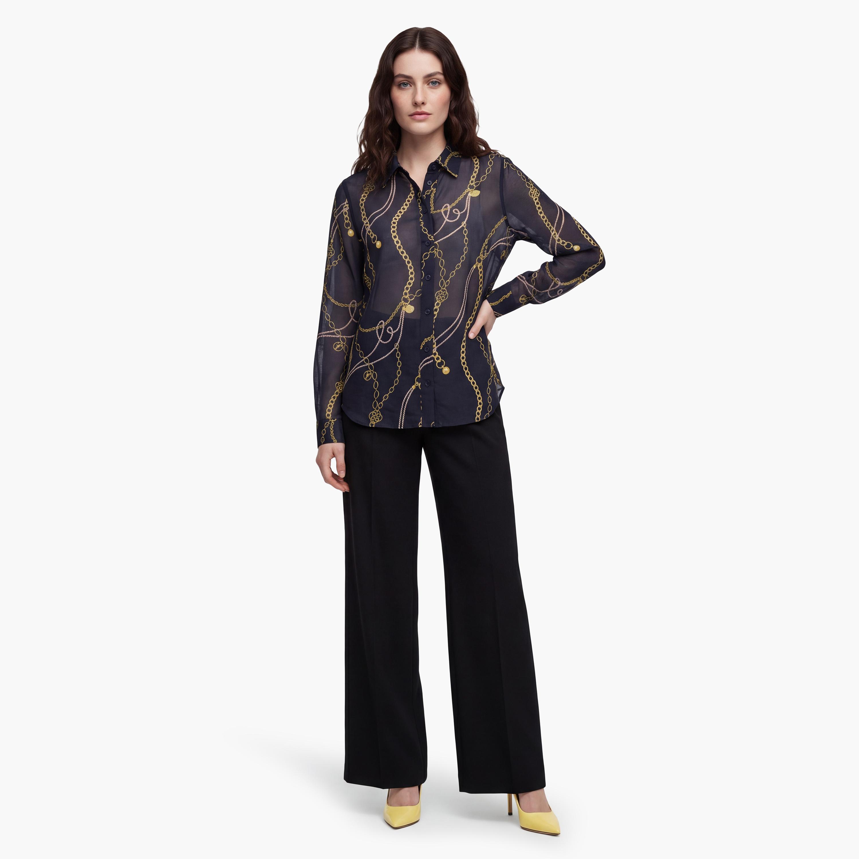 Gant Regular Fit Printed Spread Collar Long Sleeves Women's Shirt-women-clothing-shirtsandblouses-shirts-image-2